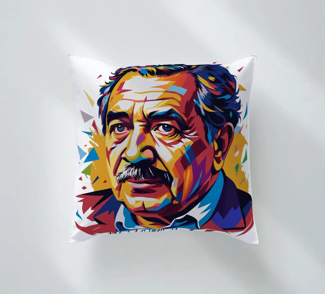 Gabriel García Márquez in WPAP Pop Art cuscino da vectorartnesia