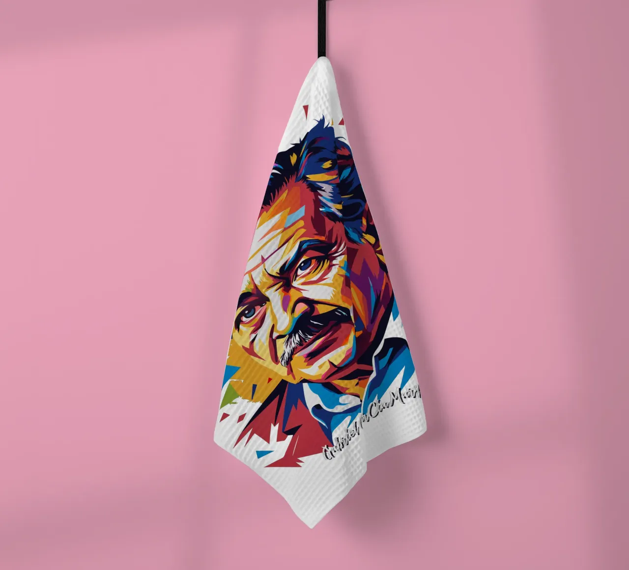 Gabriel García Márquez in WPAP Pop Art canovaccio da cucina da vectorartnesia