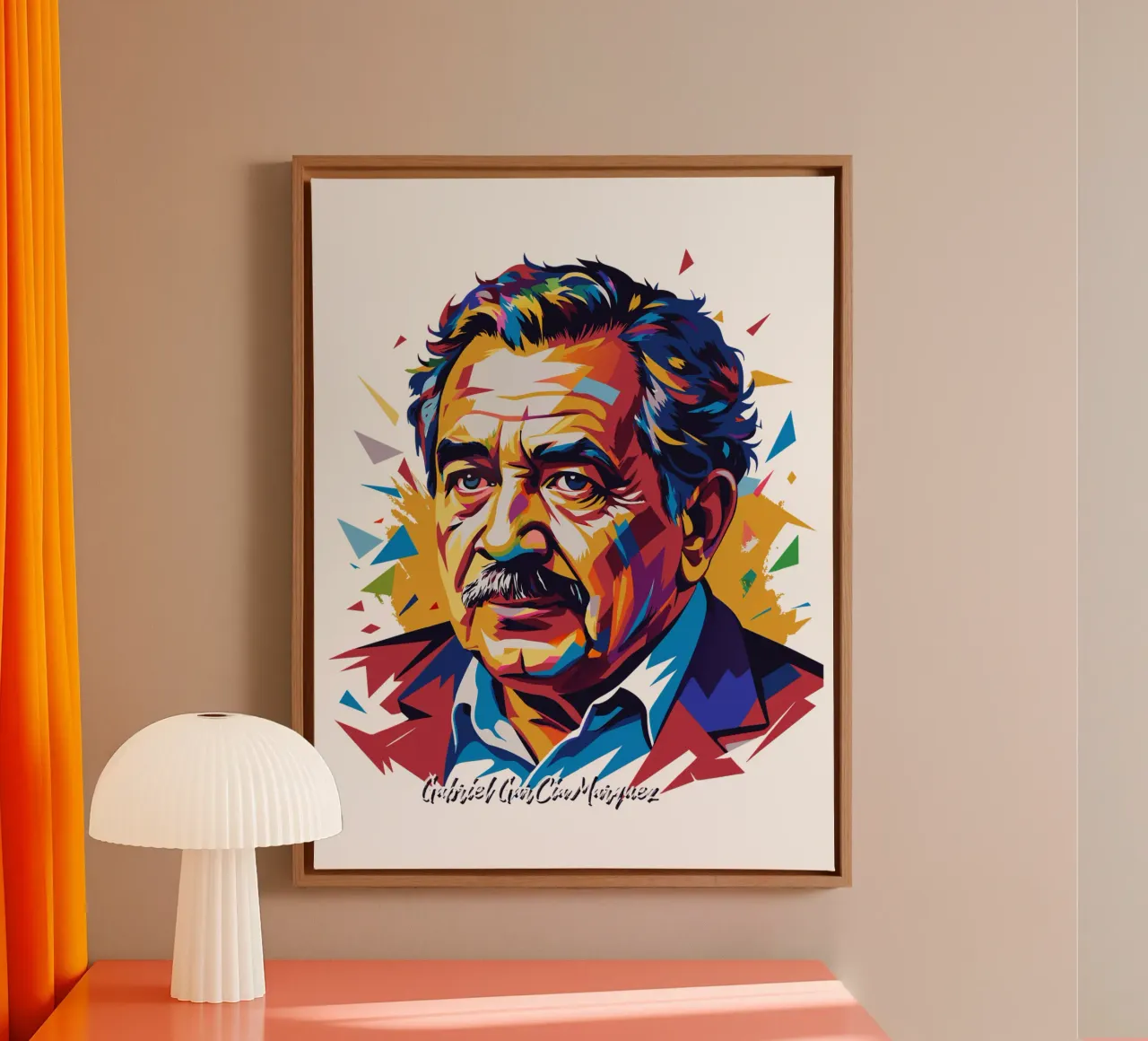 Gabriel García Márquez in WPAP Pop Art canvas by vectorartnesia