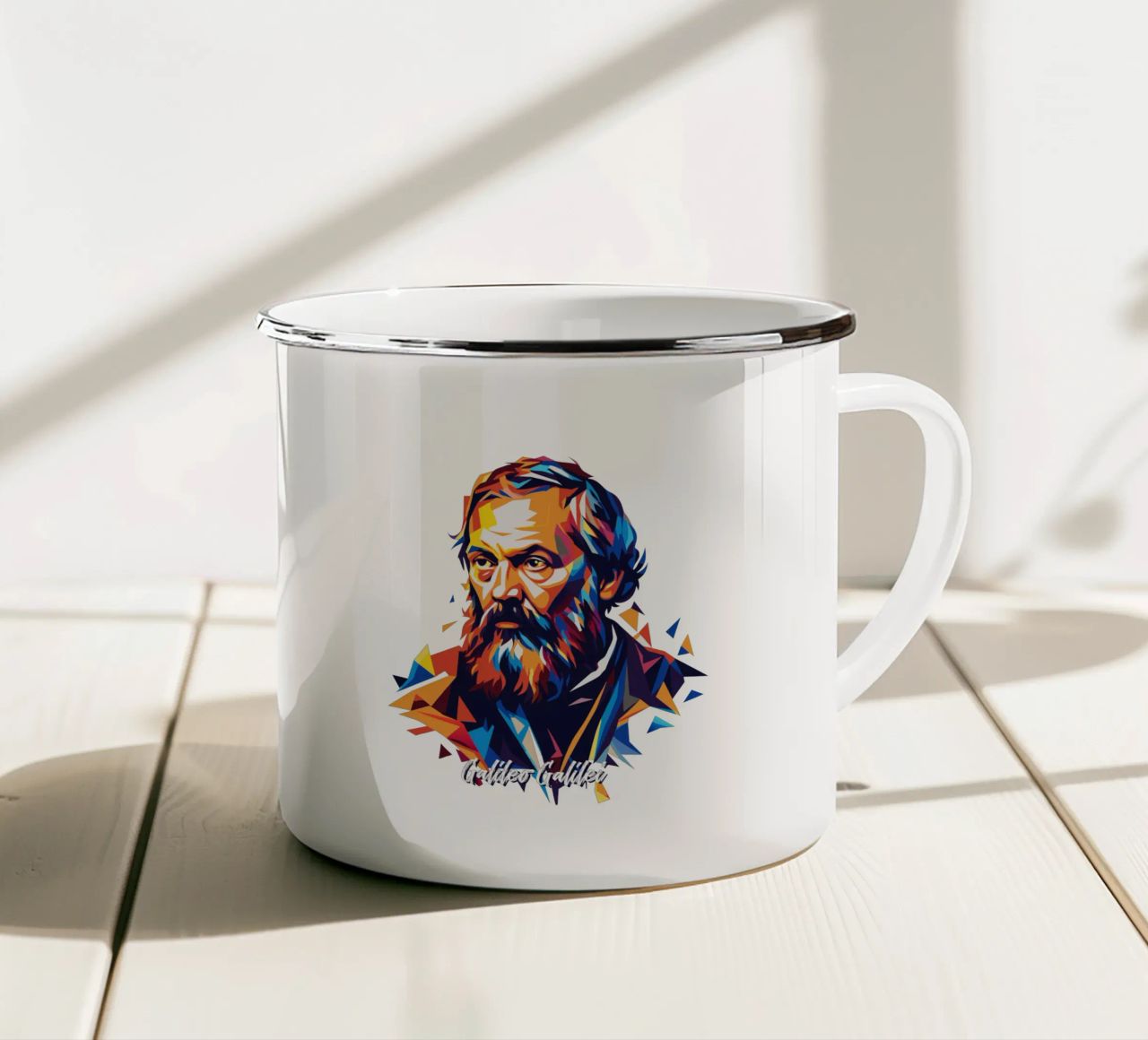 Galileo Galilei in WPAP Pop ARt tazza in smalto da vectorartnesia