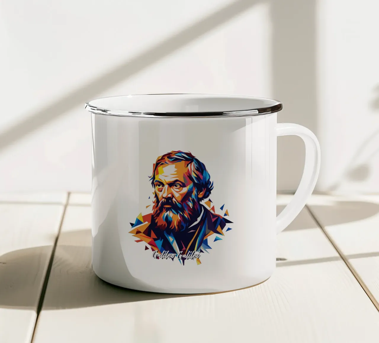 Galileo Galilei in WPAP Pop ARt taza de esmalte de vectorartnesia