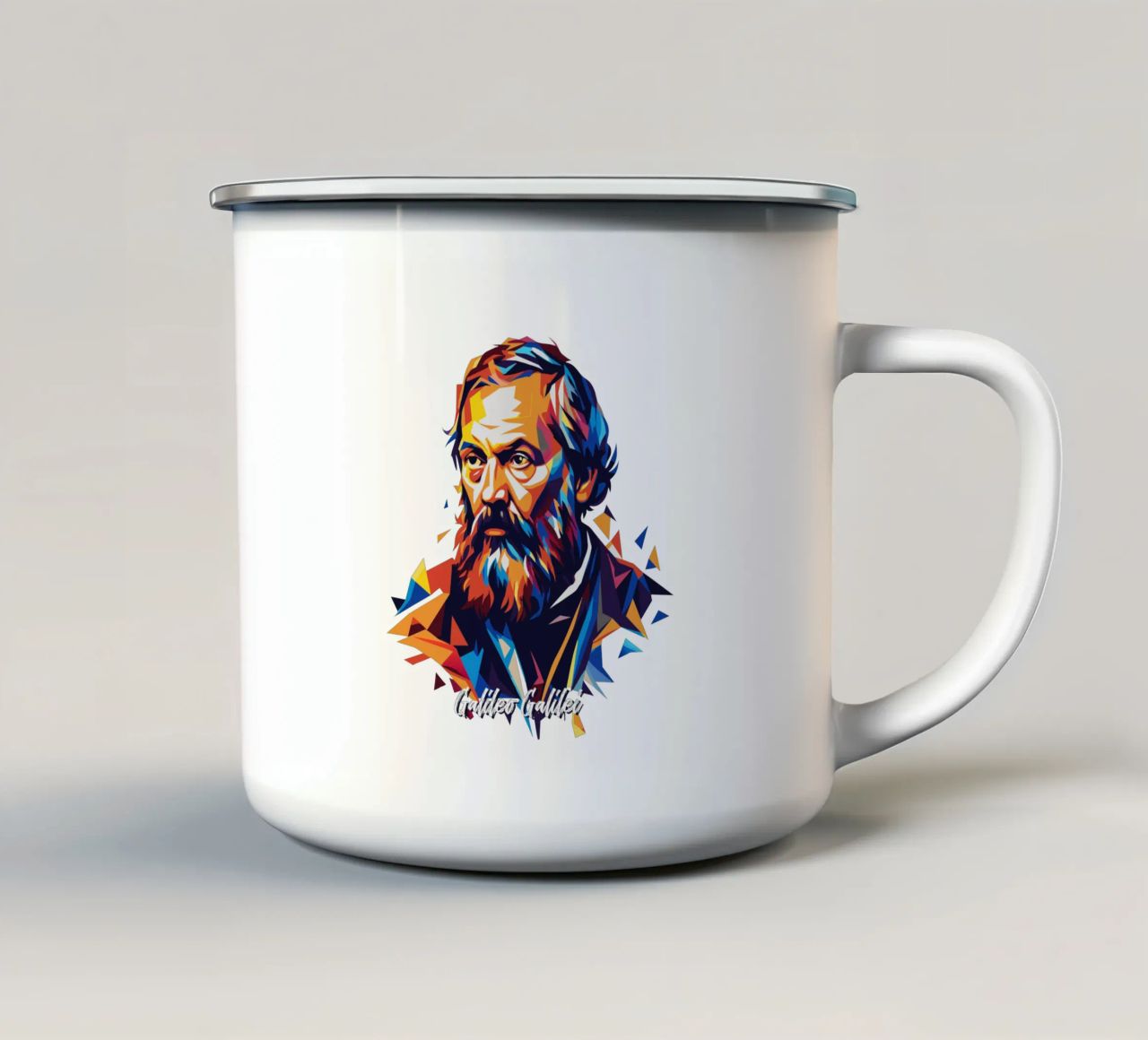 Galileo Galilei in WPAP Pop ARt tazza in smalto da vectorartnesia