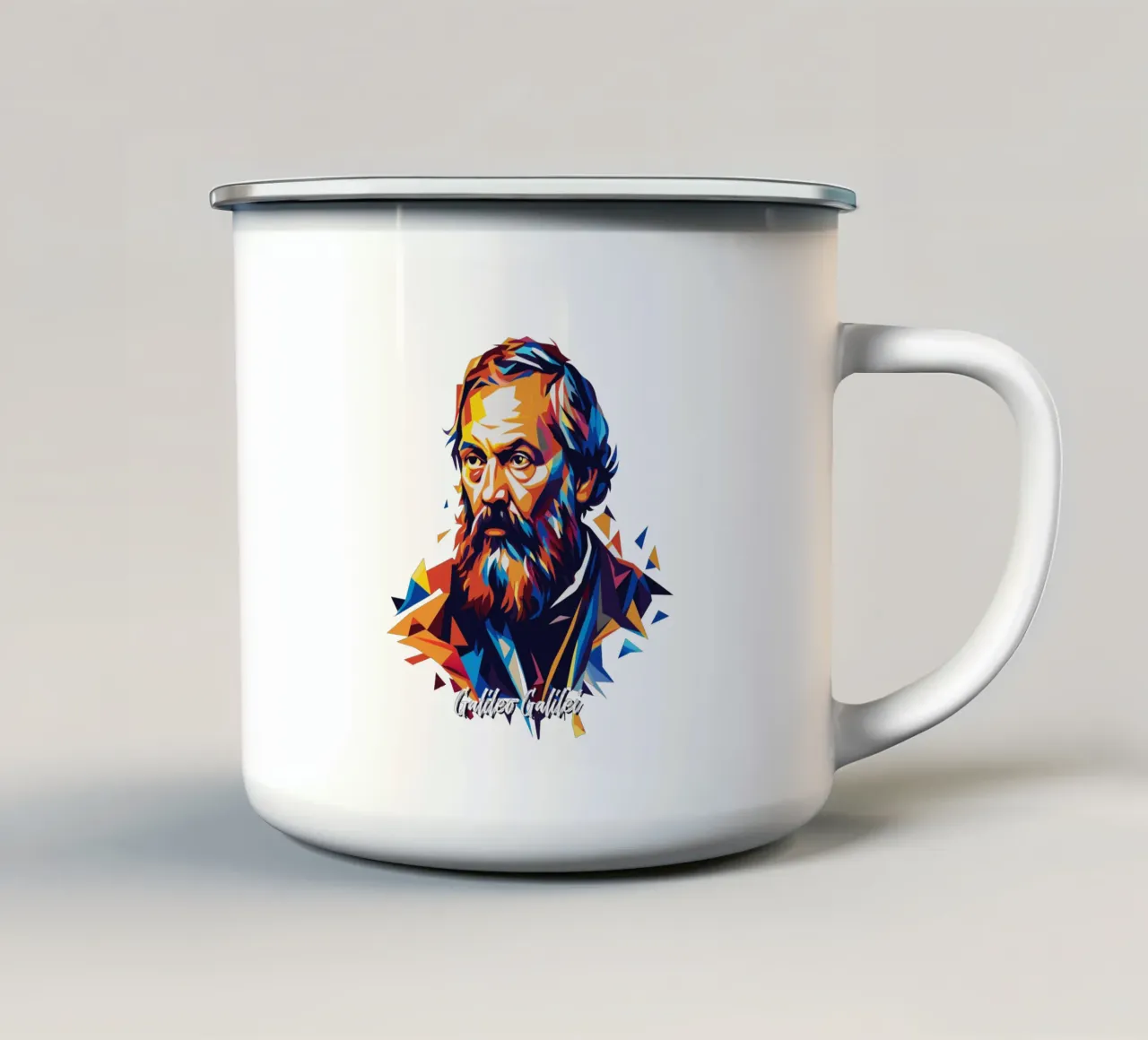 Galileo Galilei in WPAP Pop ARt taza de esmalte de vectorartnesia