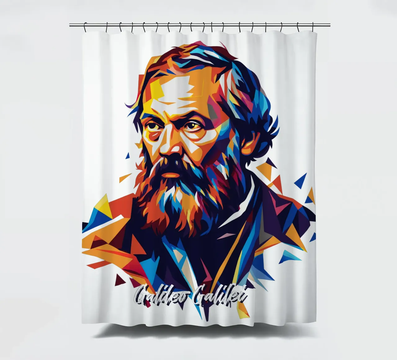 Galileo Galilei in WPAP Pop ARt shower curtain by vectorartnesia