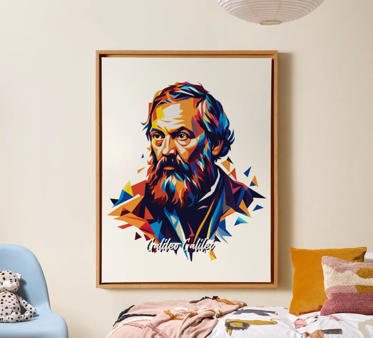 Galileo Galilei in WPAP Pop ARt tela con Cornice a cassetta da vectorartnesia