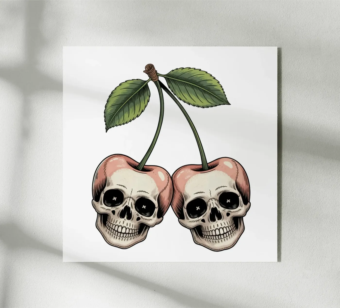 Skull cherries Acryl-Glas von Sasyall Graphics