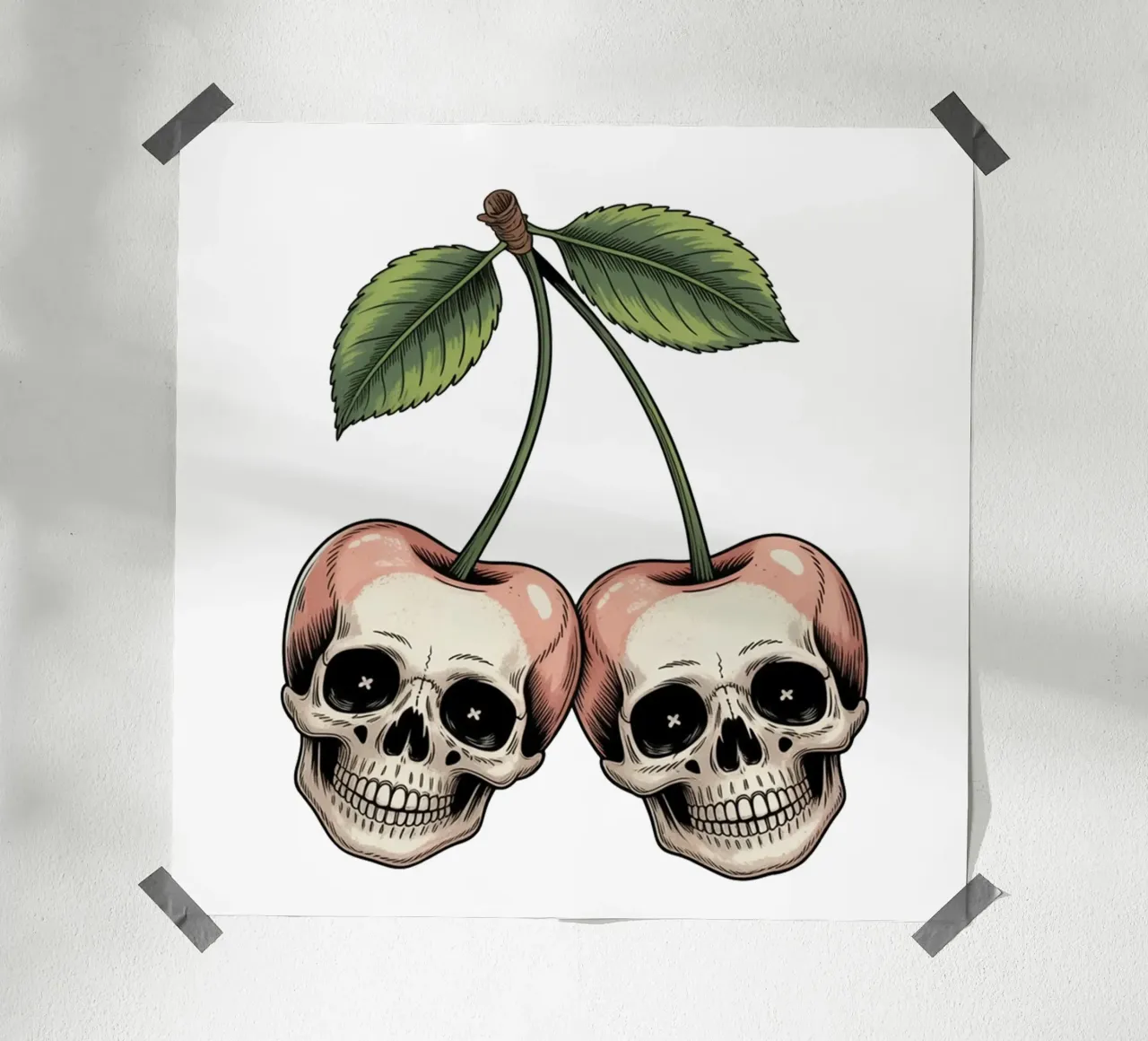 Skull cherries poster da Sasyall Graphics