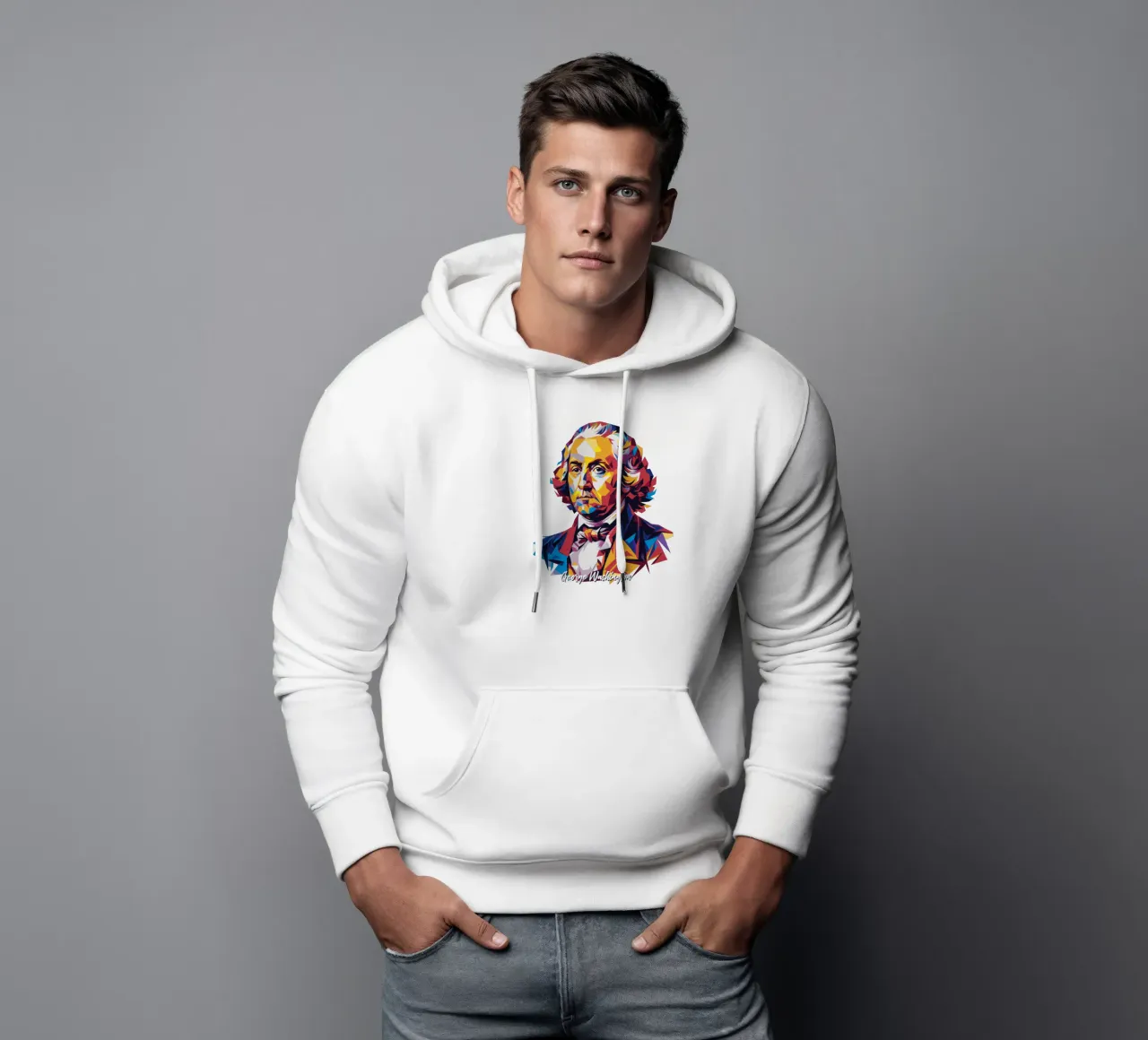 George Washington in WPAP Pop Art felpa con cappuccio da vectorartnesia