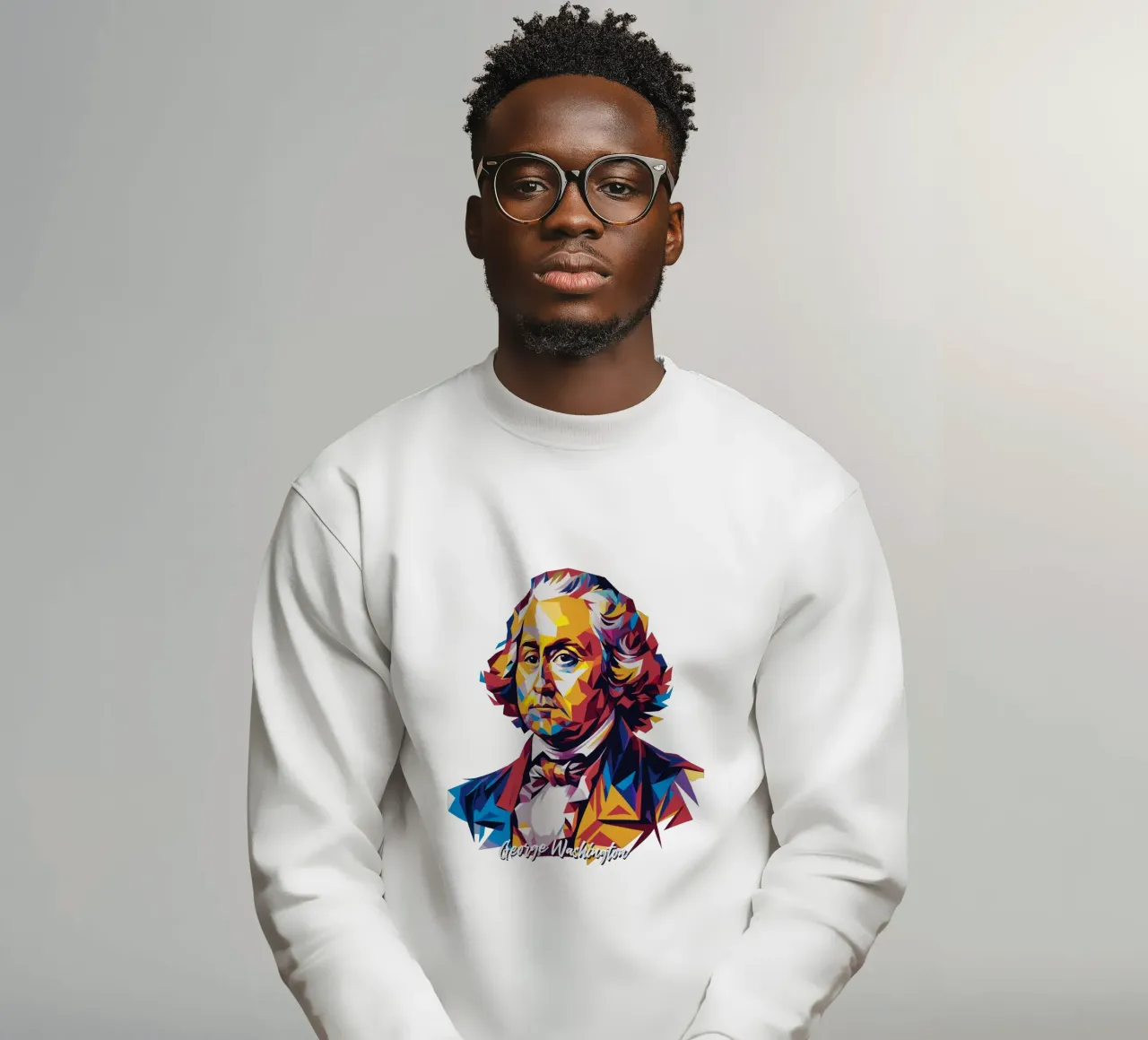 George Washington in WPAP Pop Art sudadera de vectorartnesia