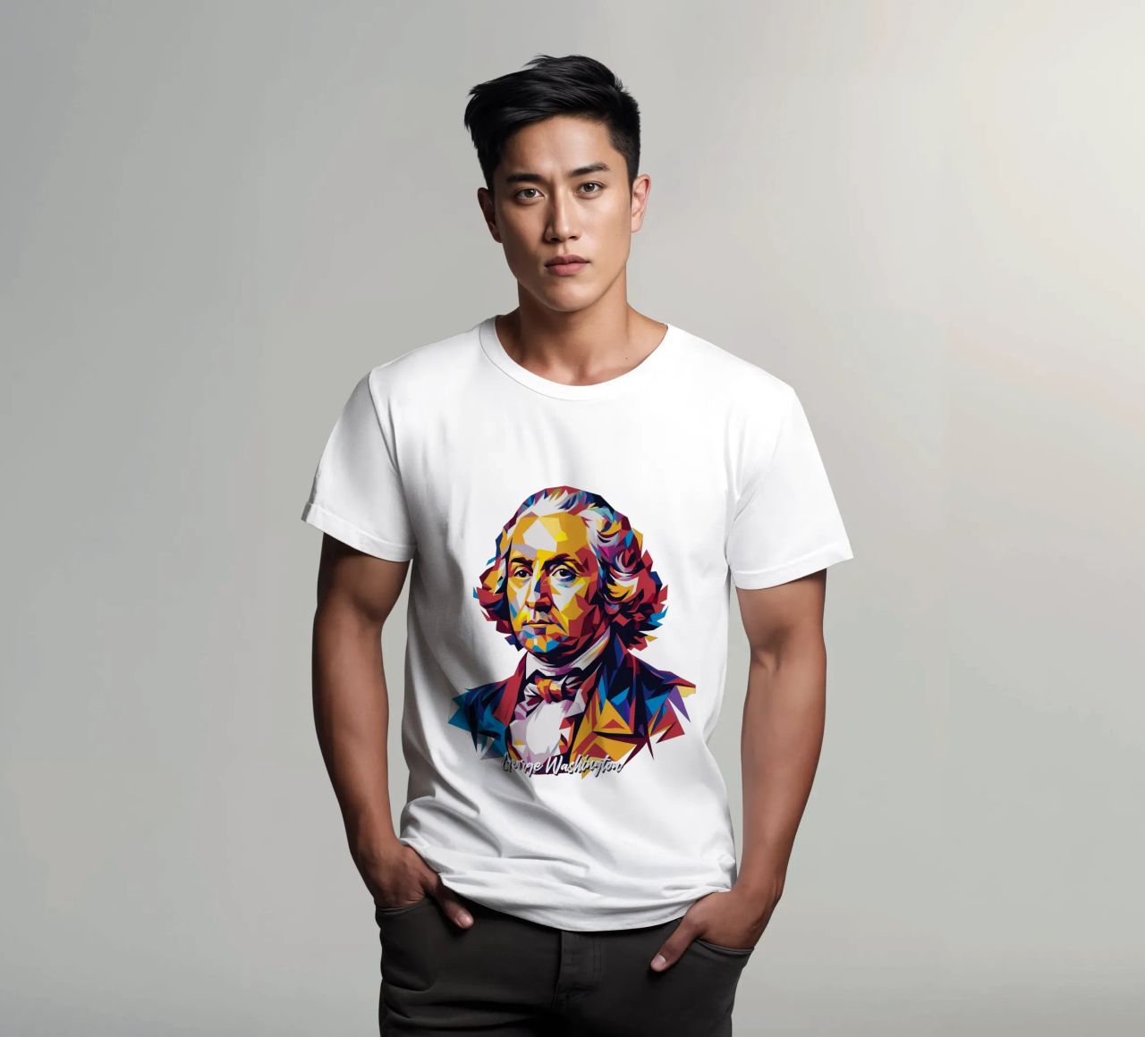 George Washington in WPAP Pop Art t-shirt da vectorartnesia