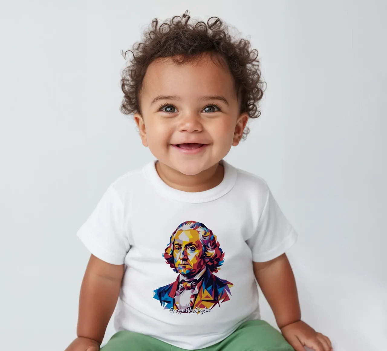 George Washington in WPAP Pop Art maglietta neonato da vectorartnesia