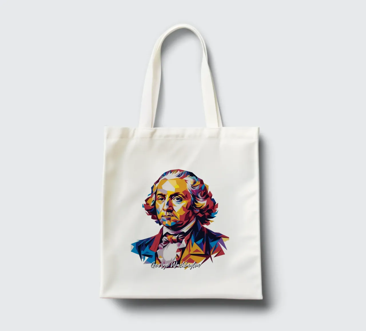 George Washington in WPAP Pop Art borsa in juta da vectorartnesia