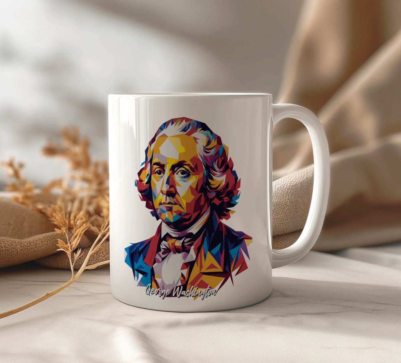 George Washington in WPAP Pop Art tazza in ceramica da vectorartnesia