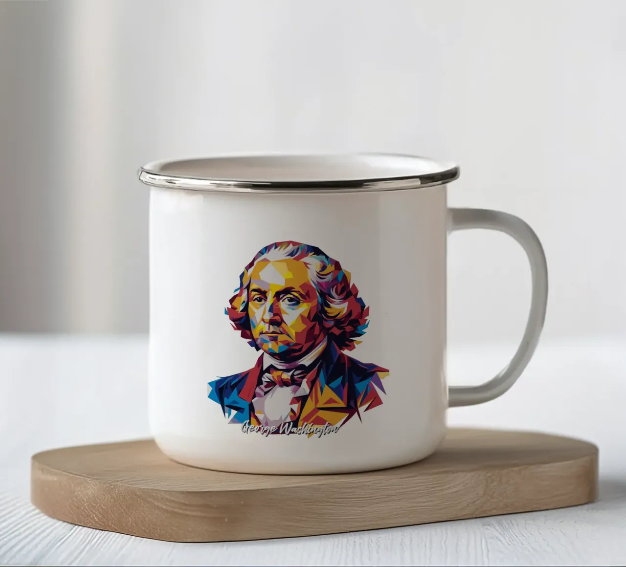 George Washington in WPAP Pop Art tazza in smalto da vectorartnesia