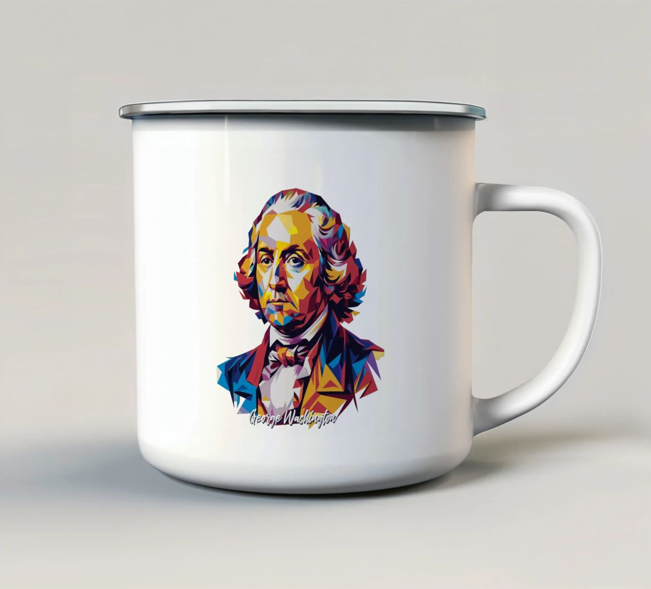 George Washington in WPAP Pop Art tazza in smalto da vectorartnesia