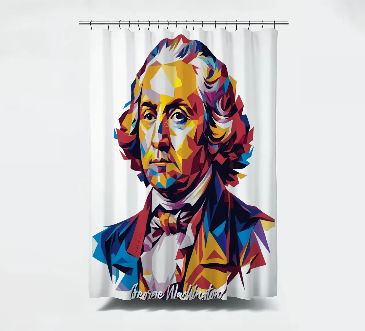 George Washington in WPAP Pop Art tenda da doccia da vectorartnesia
