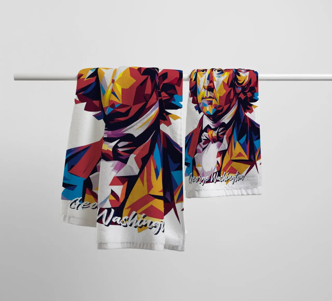George Washington in WPAP Pop Art asciugamano da bagno da vectorartnesia