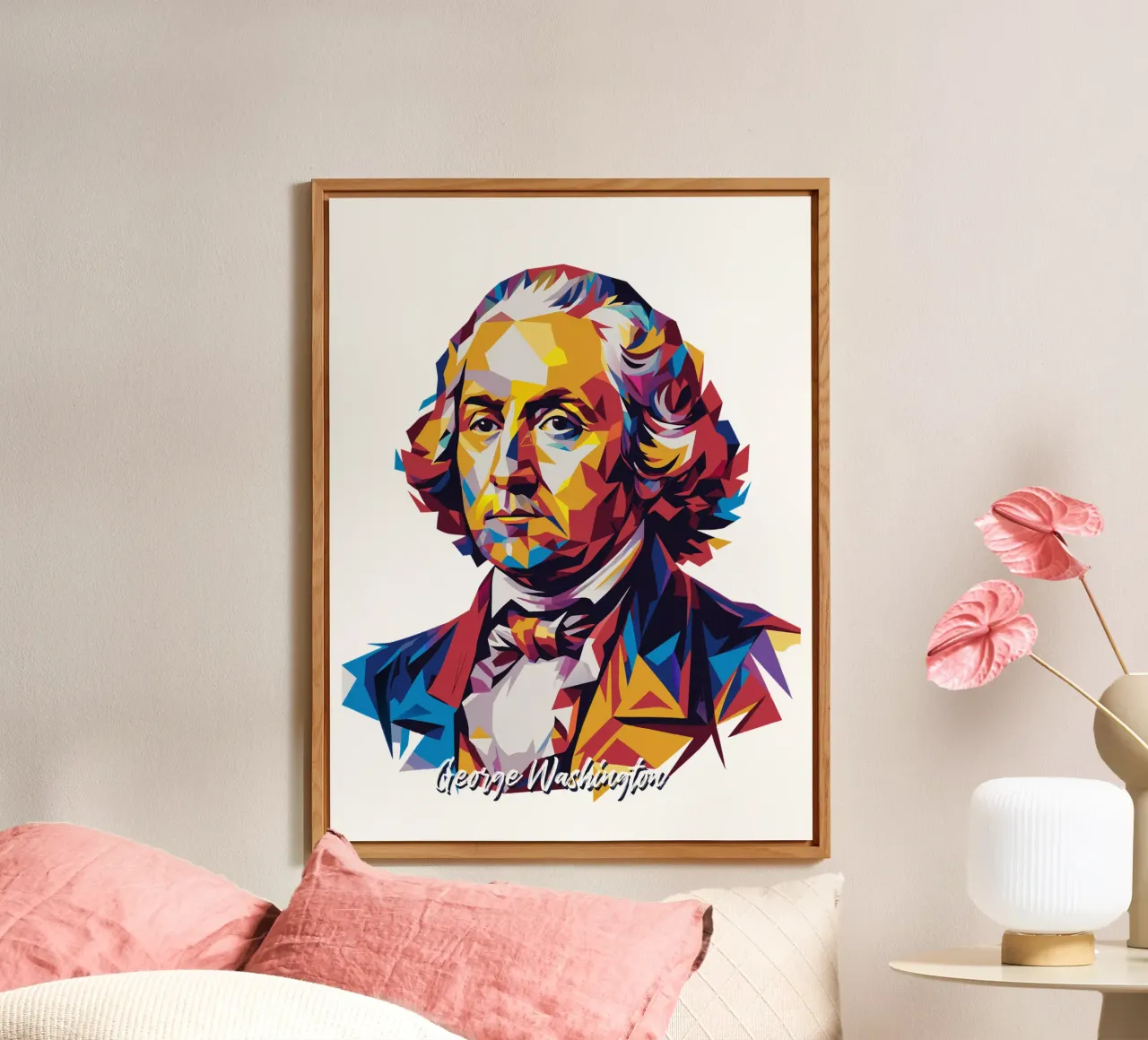 George Washington in WPAP Pop Art alluminio dibond da vectorartnesia
