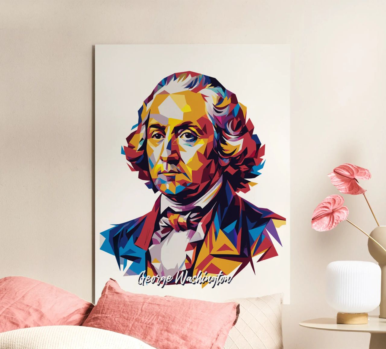 George Washington in WPAP Pop Art alluminio dibond da vectorartnesia