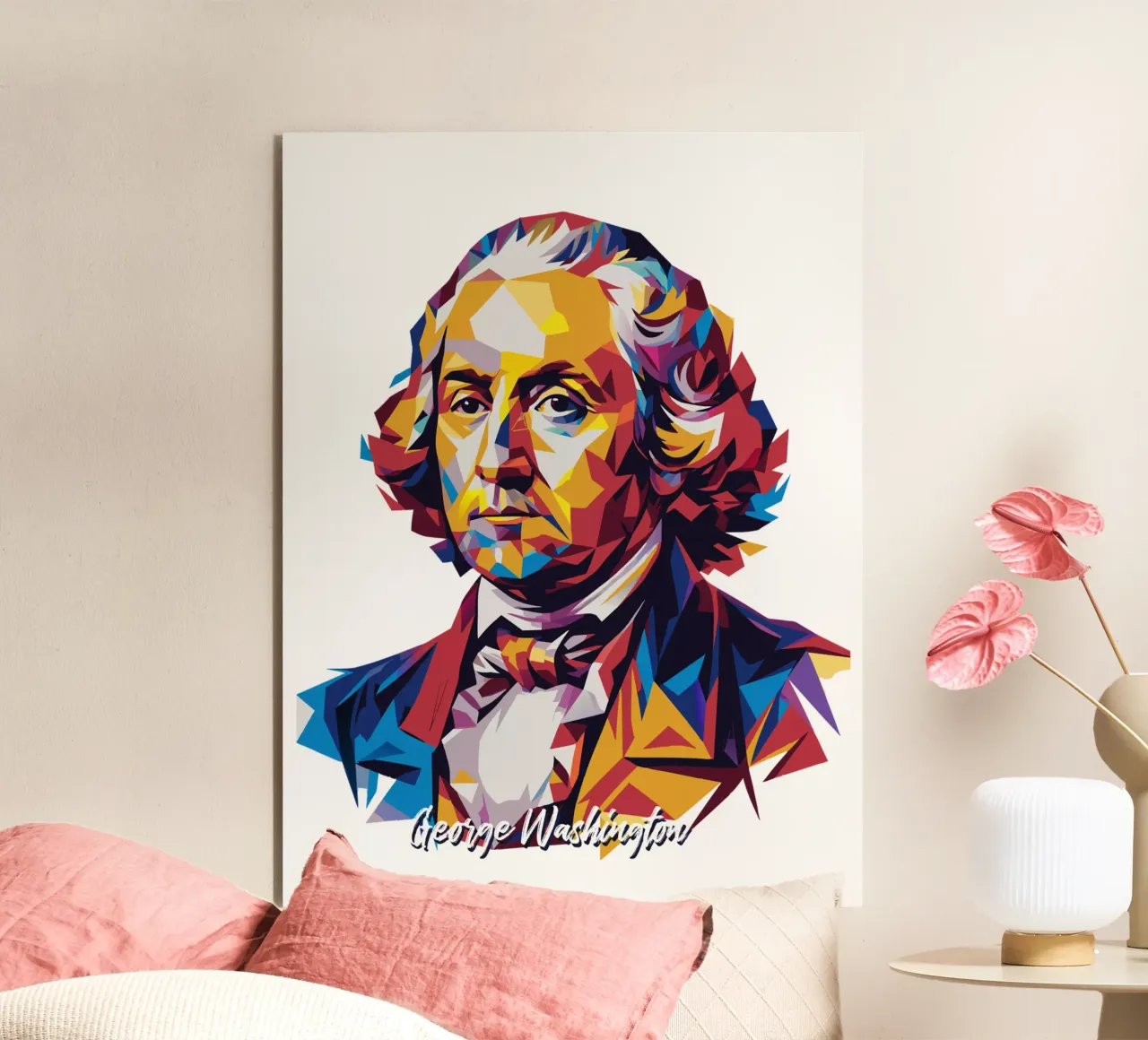 George Washington in WPAP Pop Art alluminio dibond da vectorartnesia