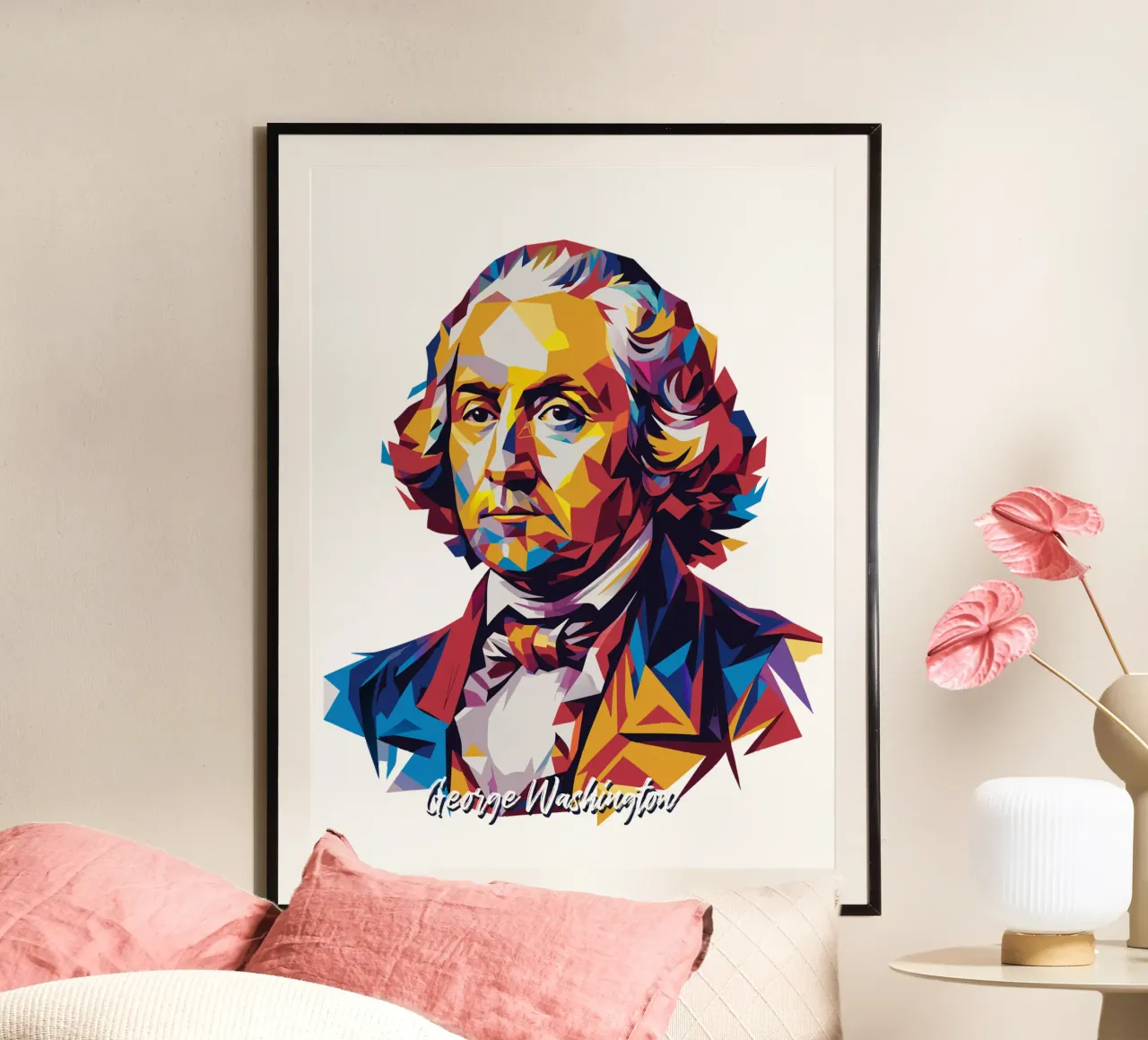 George Washington in WPAP Pop Art carta hahnemühle da vectorartnesia