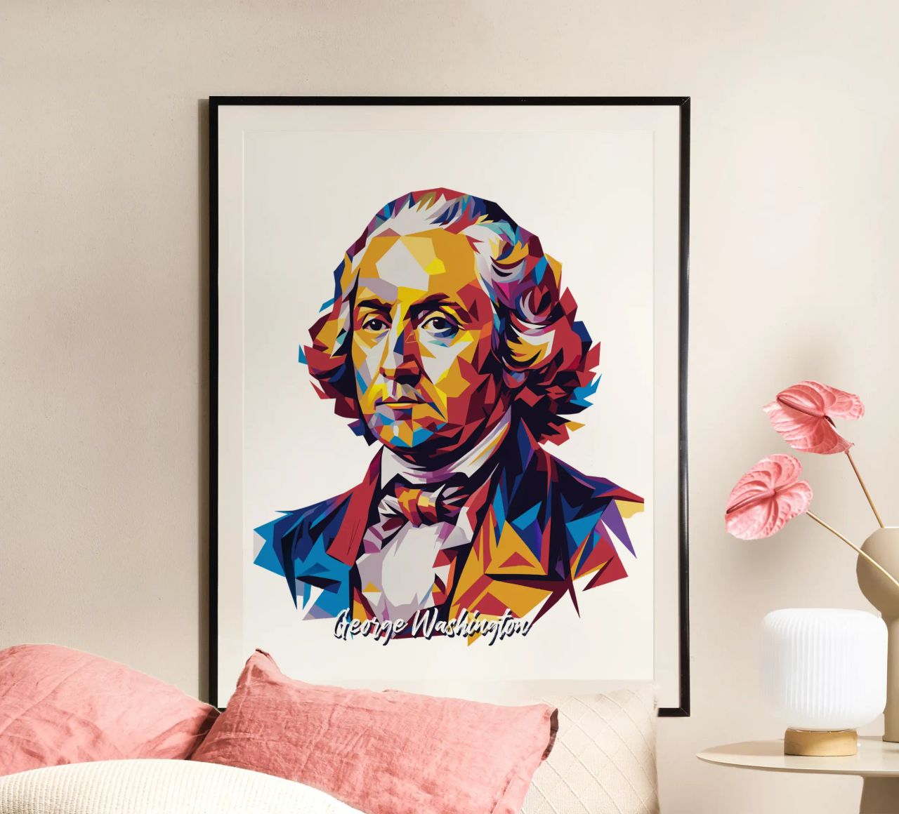 George Washington in WPAP Pop Art carta hahnemühle da vectorartnesia