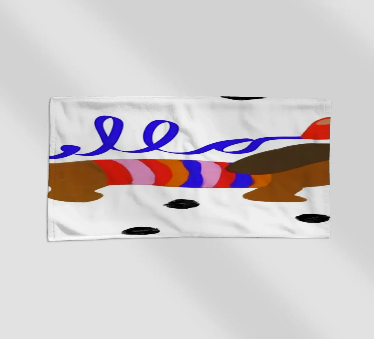 Hello Dackel telo mare da Hej Ibiza by Ute Arnold