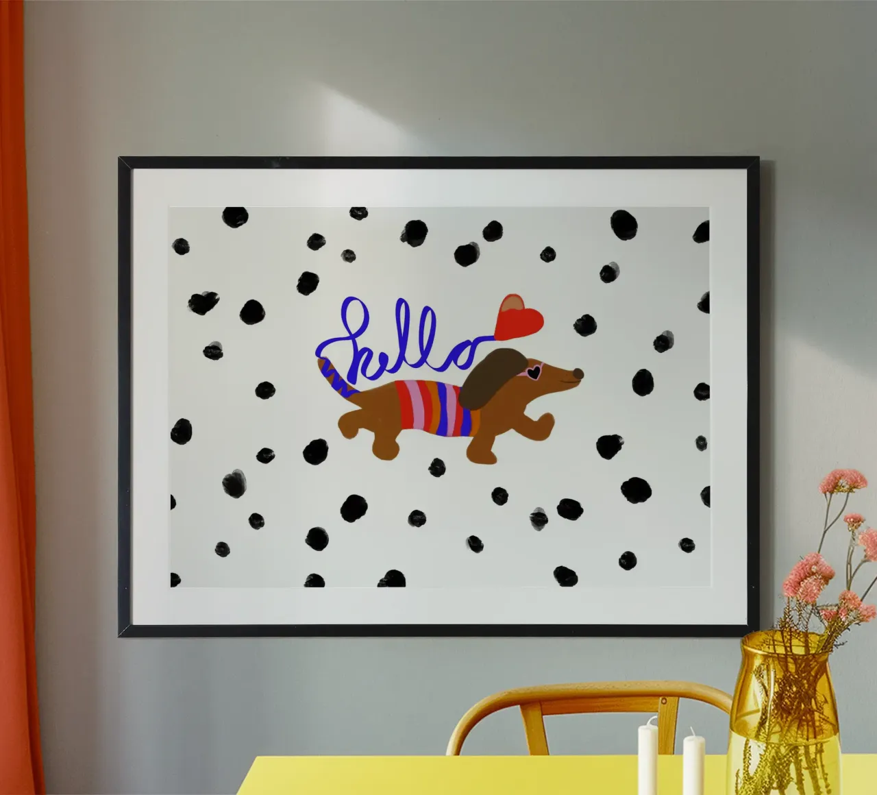 Hello Dackel poster da Hej Ibiza by Ute Arnold