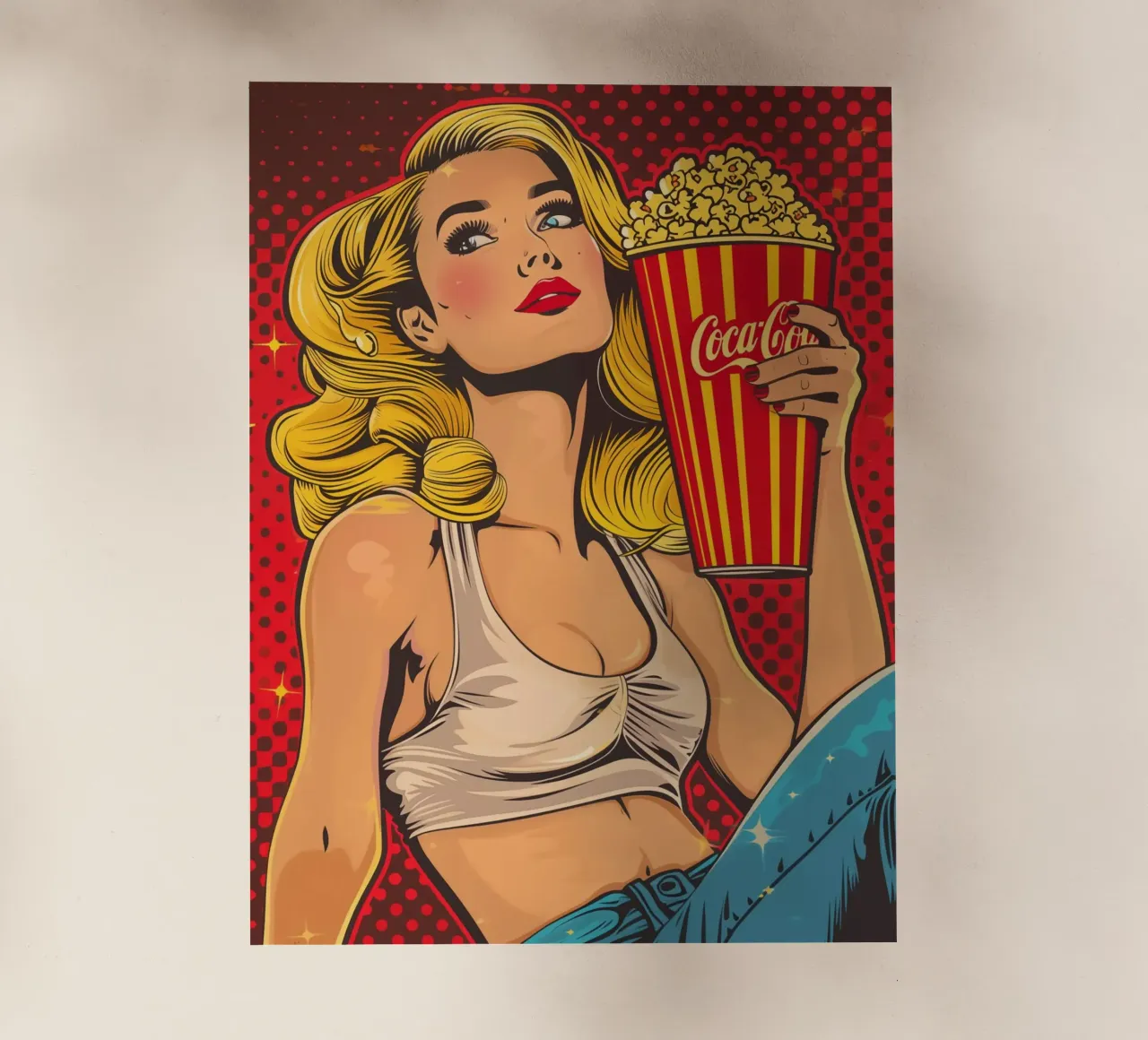 Kino Pop Corn Cómic Pop Art lámina retroiluminada de Autofocus