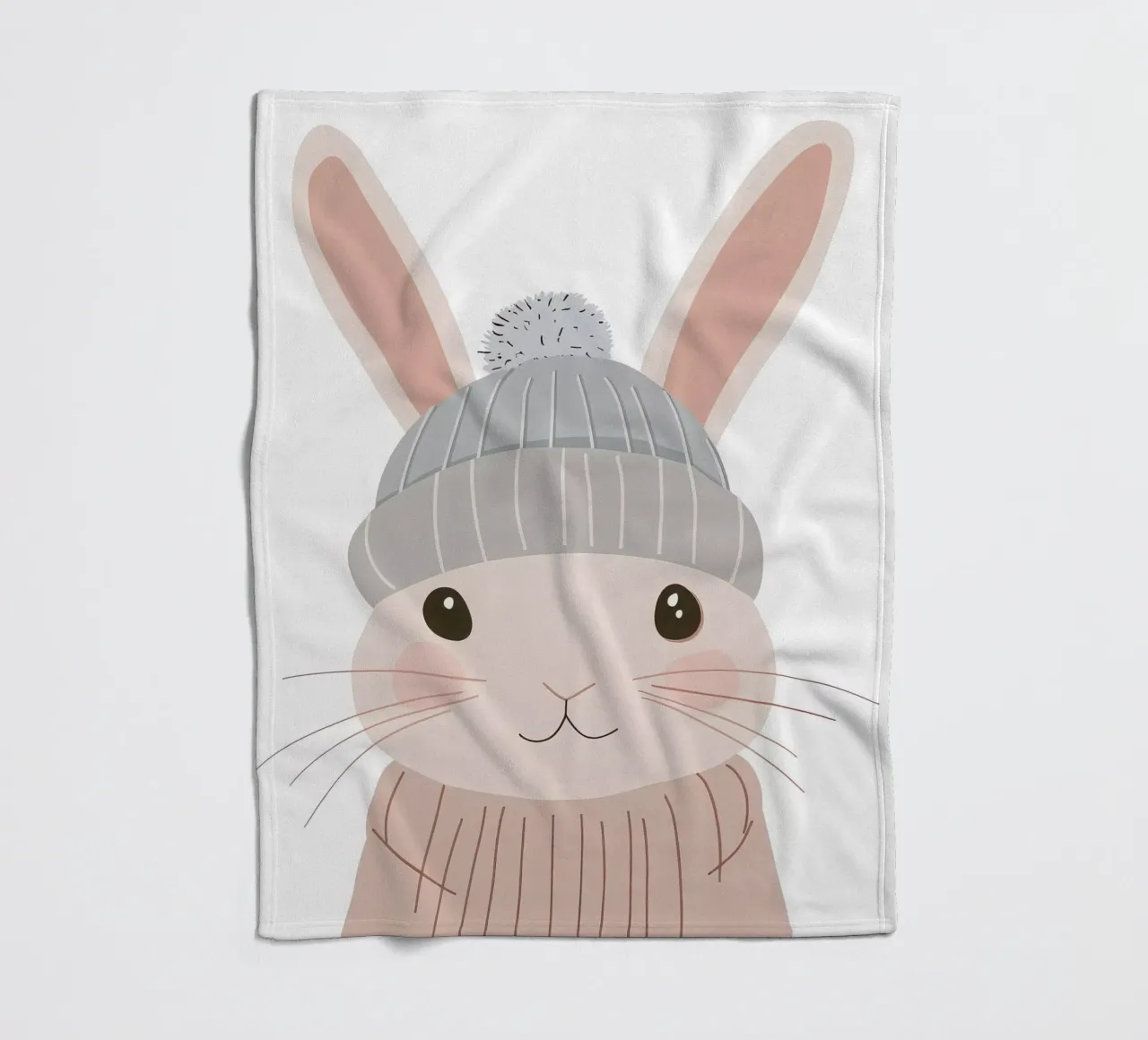 Cute Rabbit 5 fleece blanket by So Cute Land - Affiches et posters