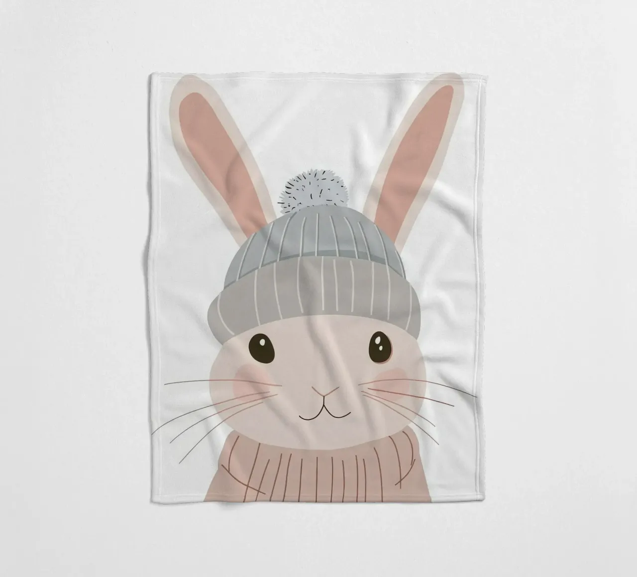 Cute Rabbit 5 fleece blanket by So Cute Land - Affiches et posters