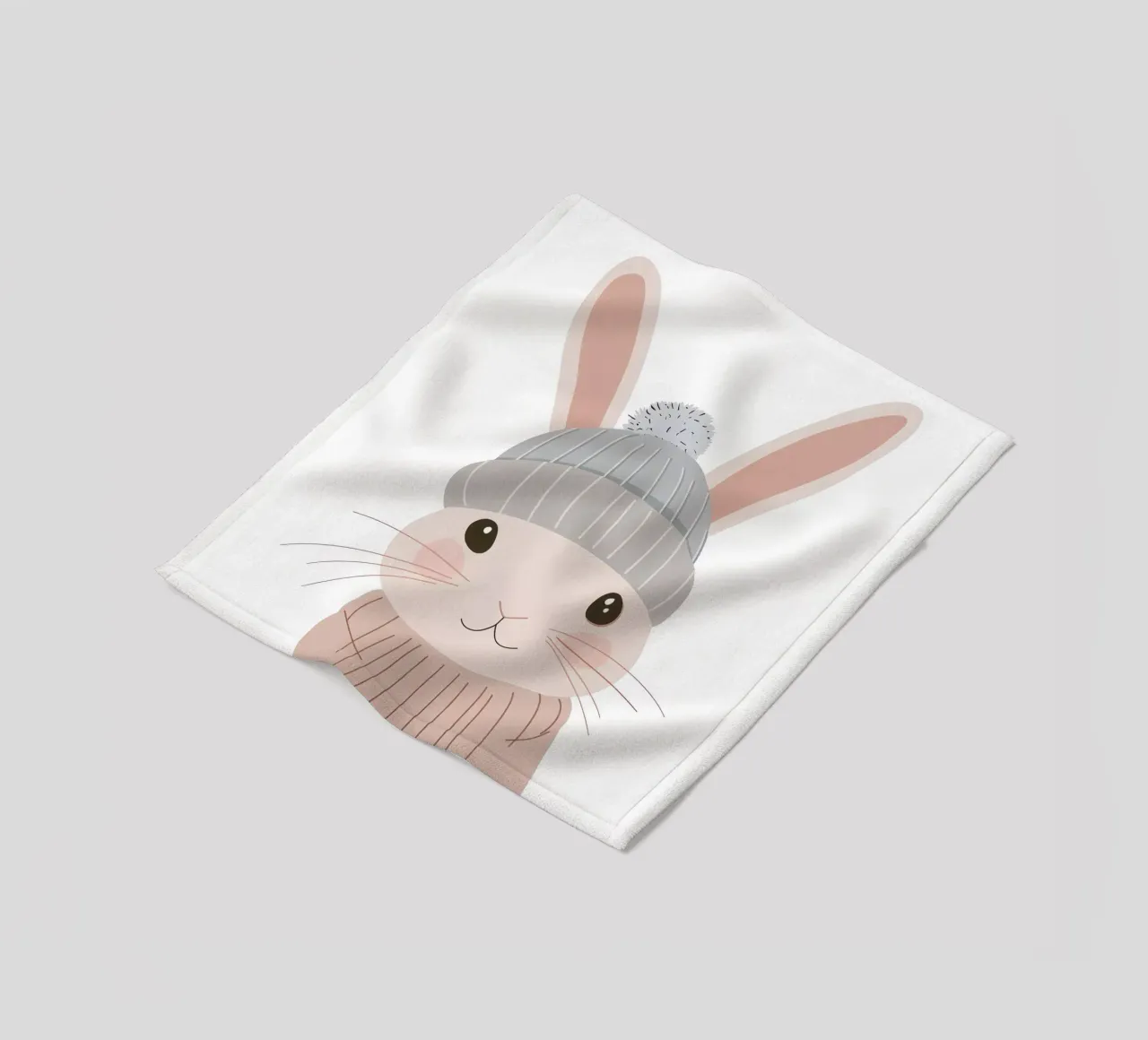 Cute Rabbit 5 fleece blanket by So Cute Land - Affiches et posters