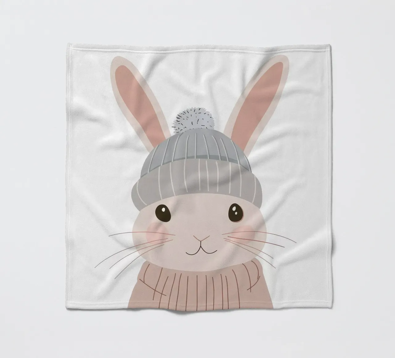 Cute Rabbit 5 fleece blanket by So Cute Land - Affiches et posters