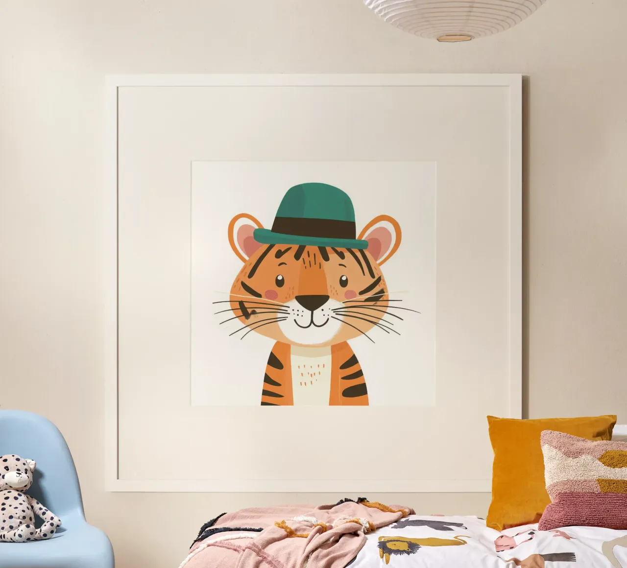 Cute Tigre poster con telaio in alluminio da So Cute Land - Affiches et posters