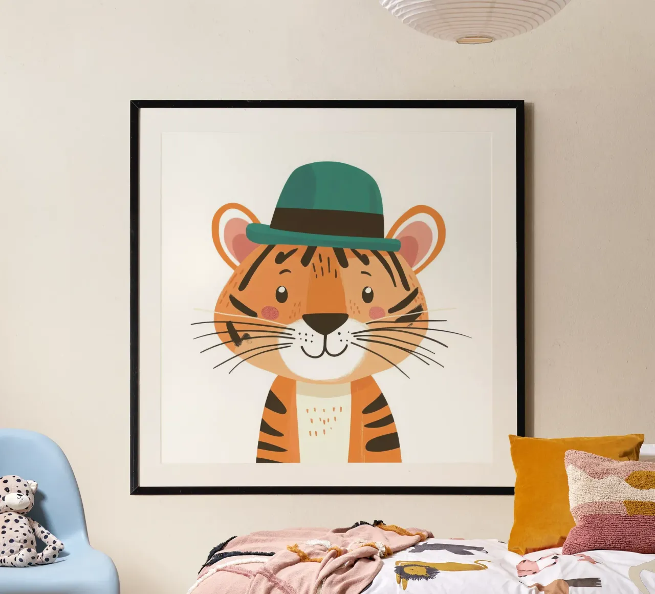 Cute Tigre poster con telaio in alluminio da So Cute Land - Affiches et posters