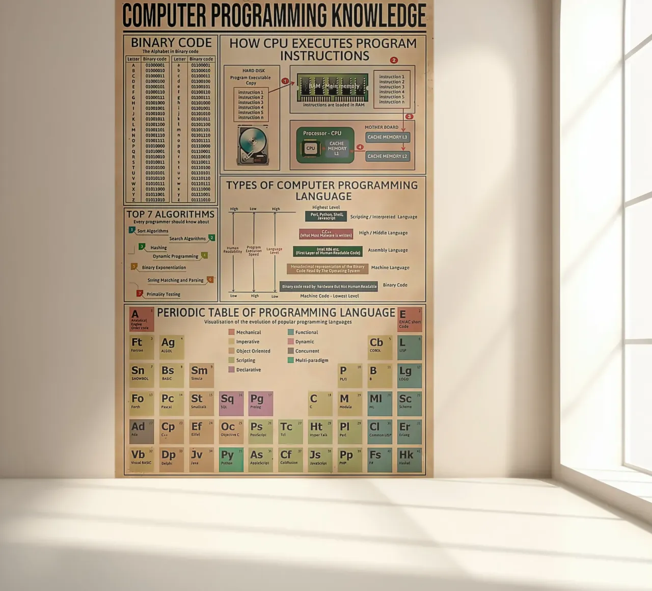kennis van computerprogrammering fotobehang van Maritiknowled