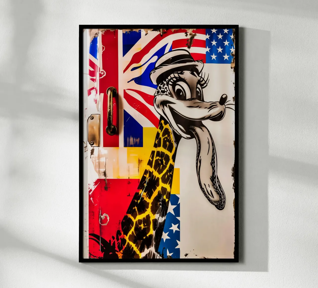 Graffiti sfacciati del caos della Pop Art poster con telaio in legno da Autofocus