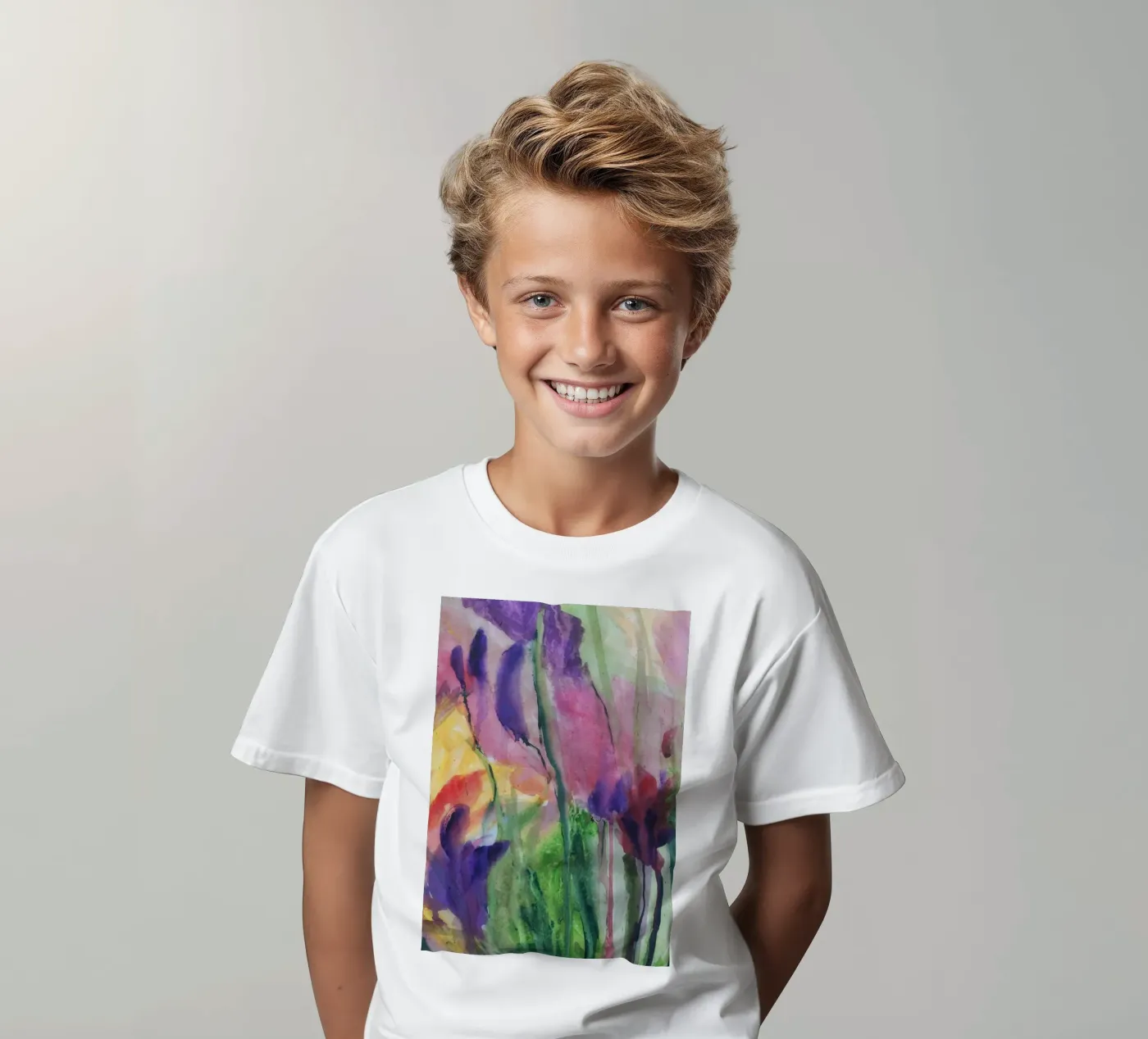 Eden t-shirt bambini da Eva Nev Watercolor