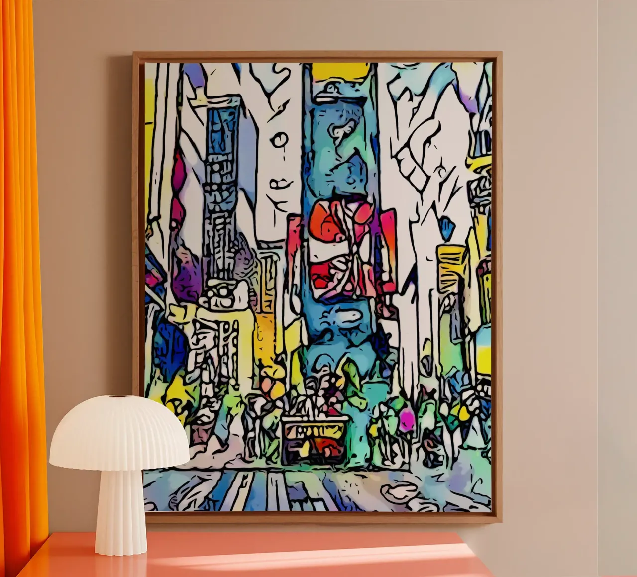 Big Apple, Motiv 5 canvas met Baklijst van ZAMART - PopArt