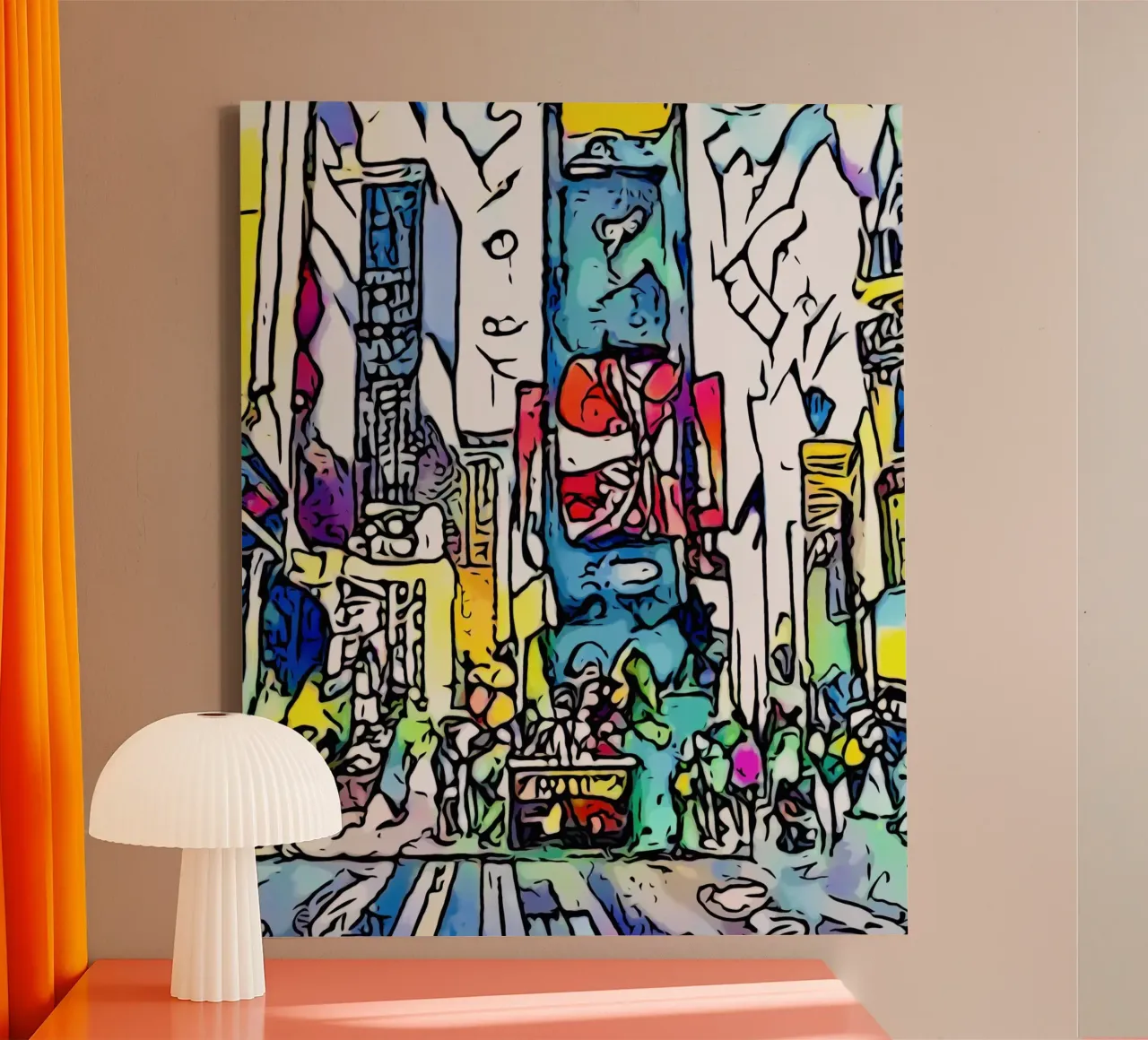Big Apple, Motiv 5 canvas met Baklijst van ZAMART - PopArt