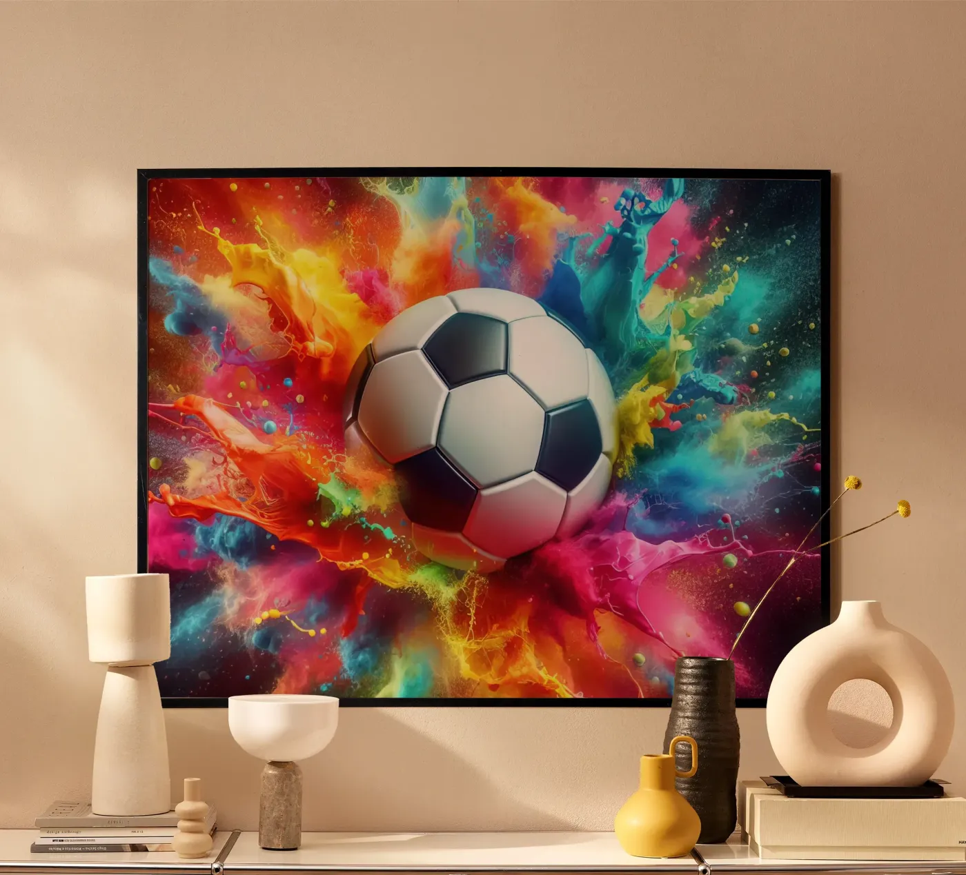 Watercolor soccer ball poster da SportBrush Studio