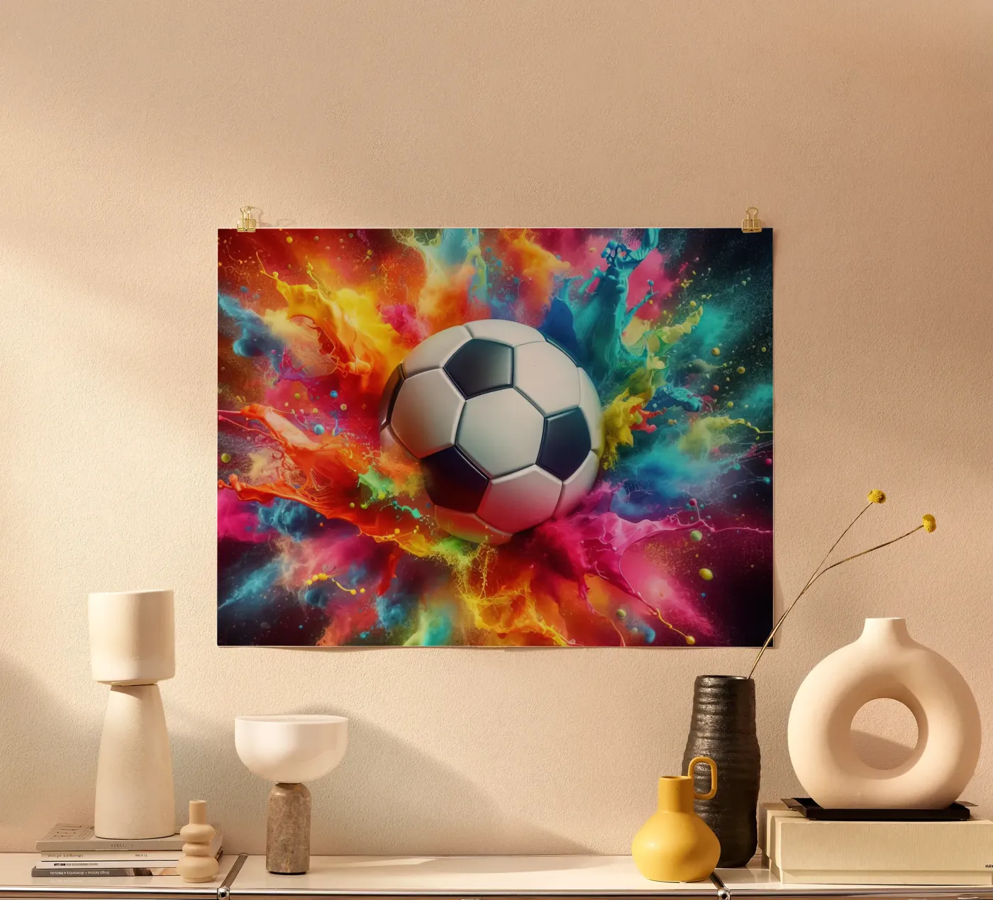 Watercolor soccer ball poster da SportBrush Studio