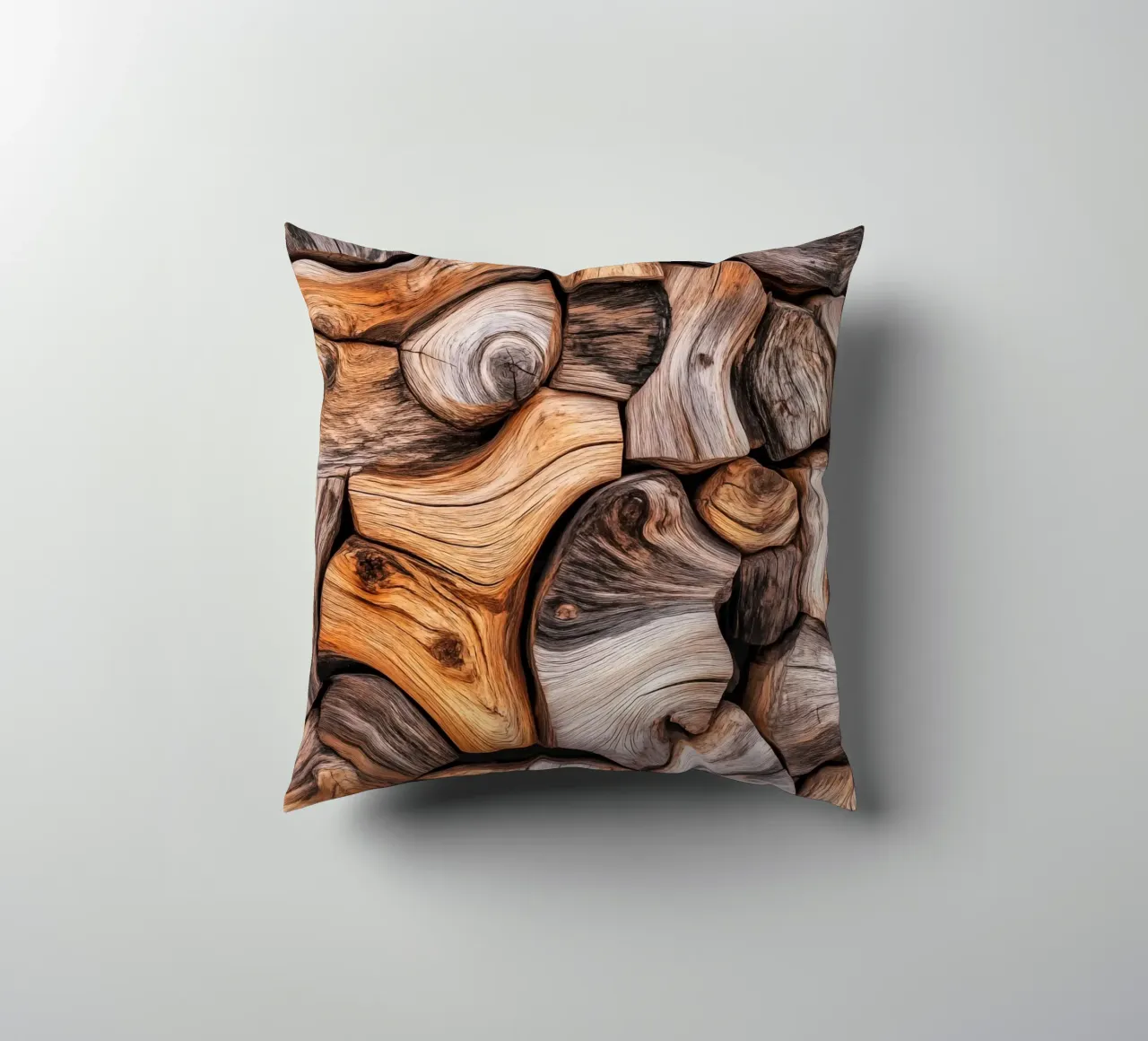 Driftwood Pattern | Meditation on time & transformation decorative cushion by Autofocus