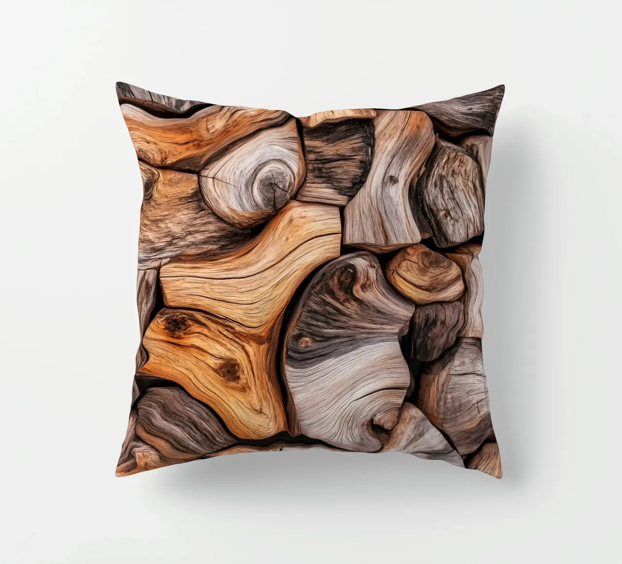 Driftwood Pattern | Meditation on time & transformation decorative cushion by Autofocus