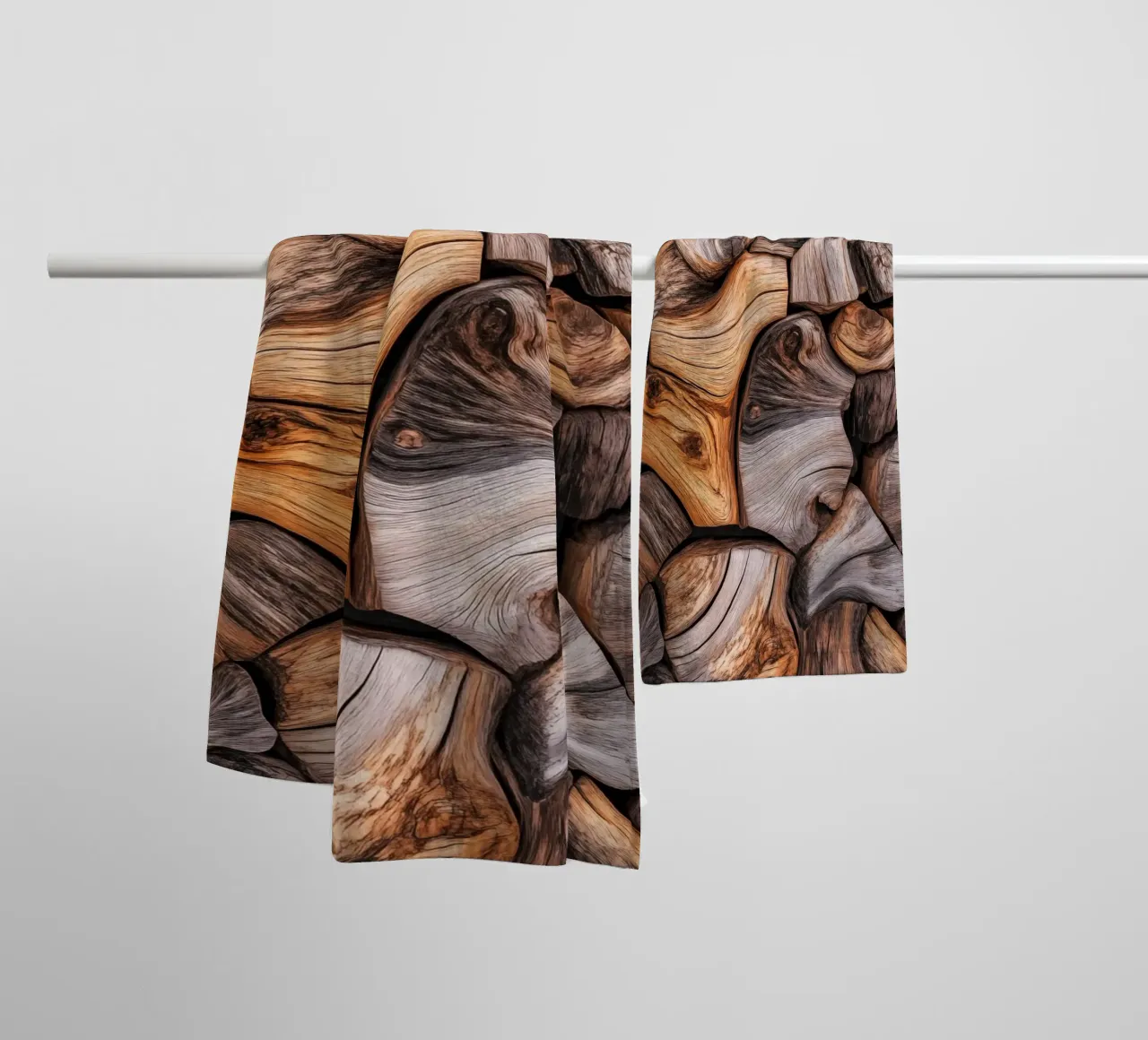 Drijfhoutpatroon | Meditatie over tijd & transformatie badhanddoek van Autofocus