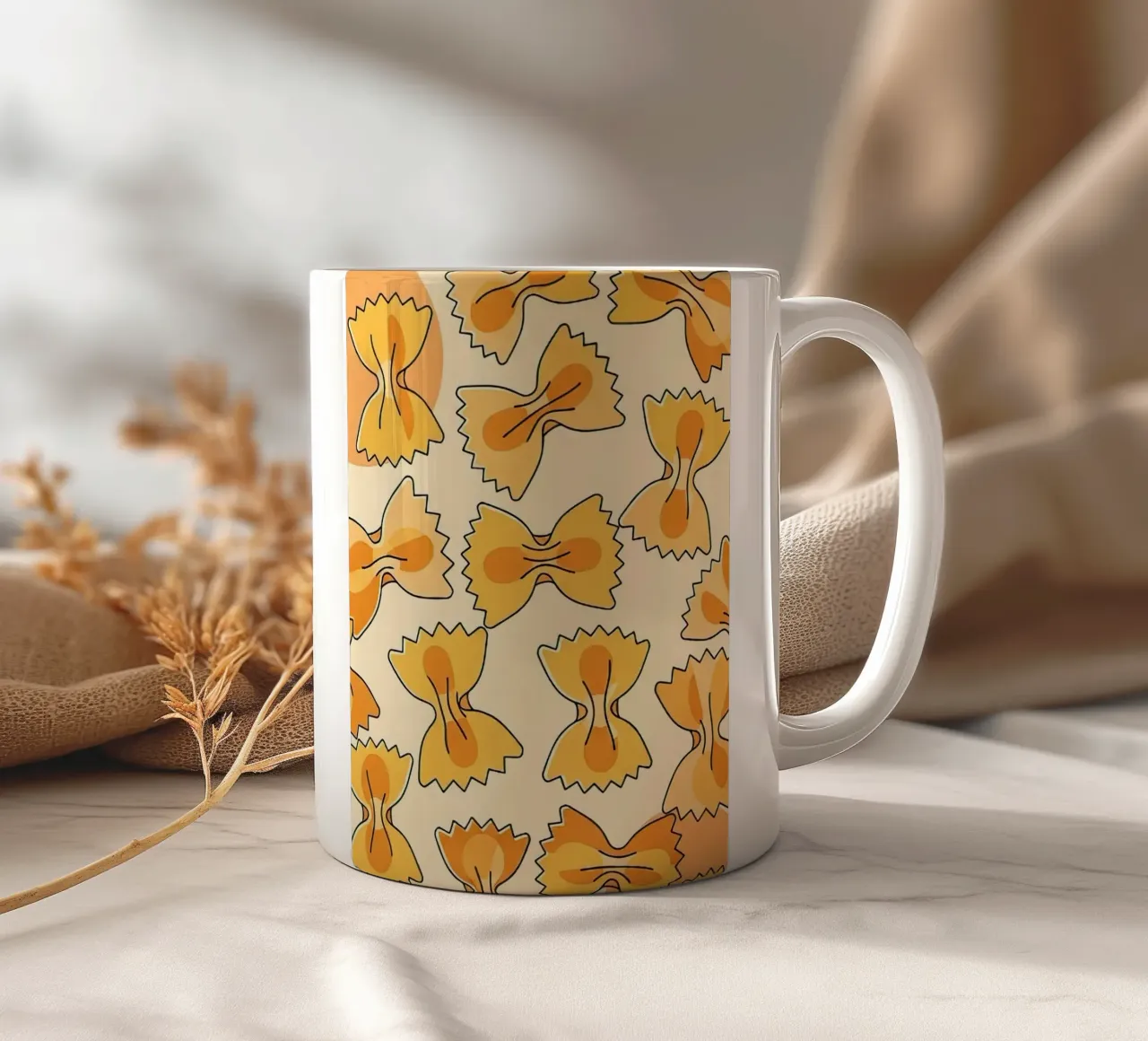 Bow Ties ceramic mug by FlatPrint Studio