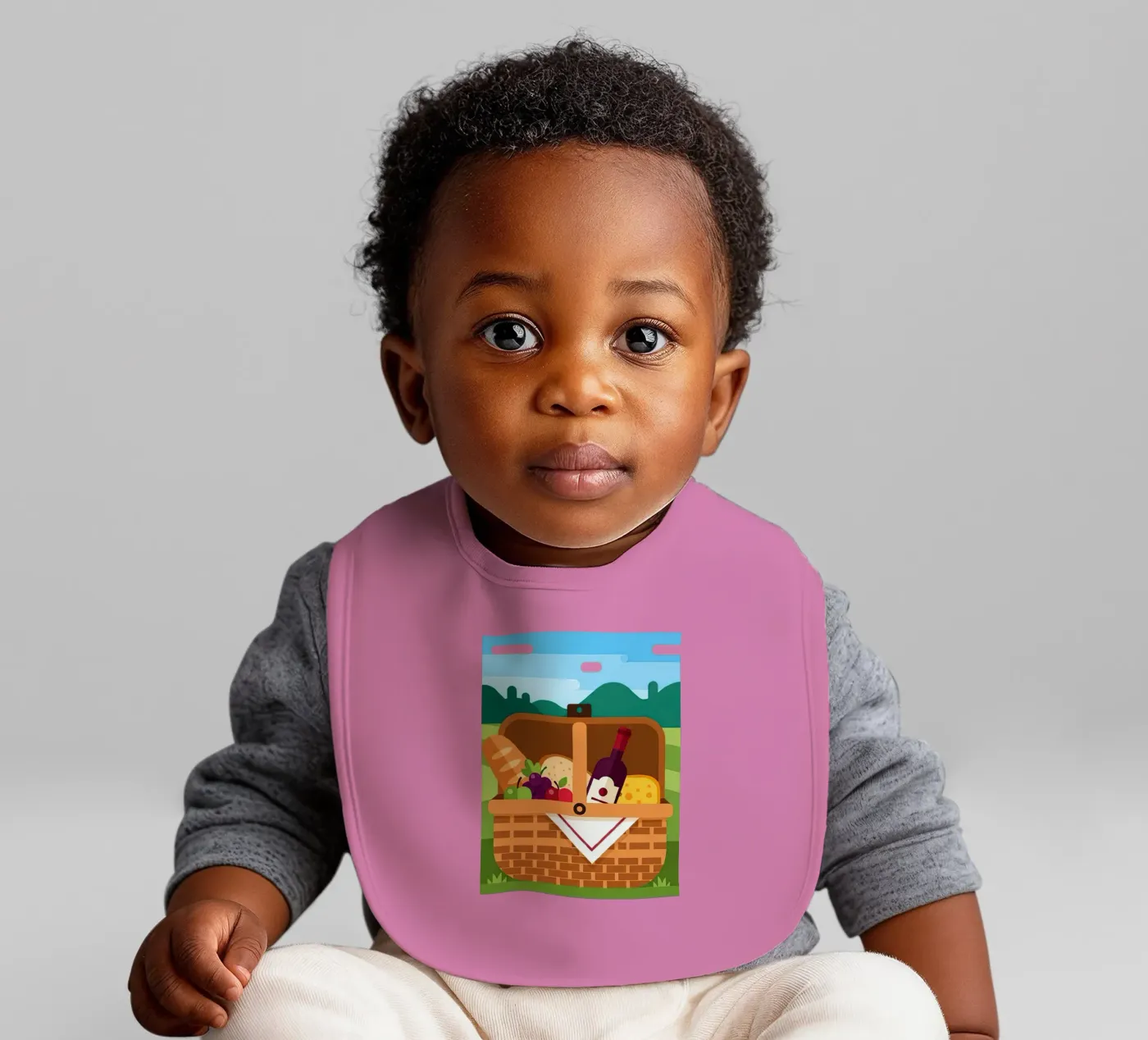 offener Picknickkorb Babylätzchen von FlatPrint Studio