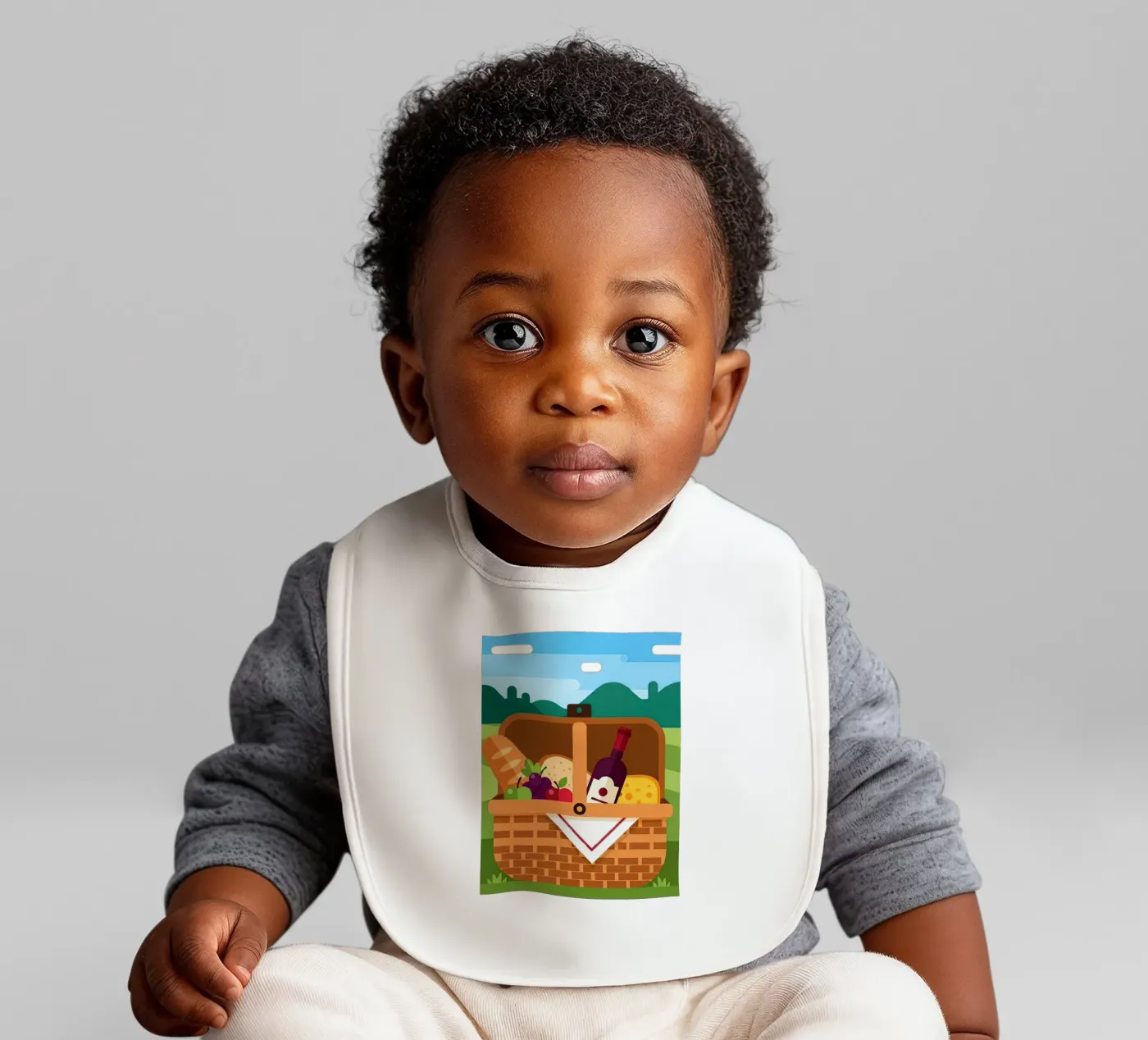 offener Picknickkorb Babylätzchen von FlatPrint Studio