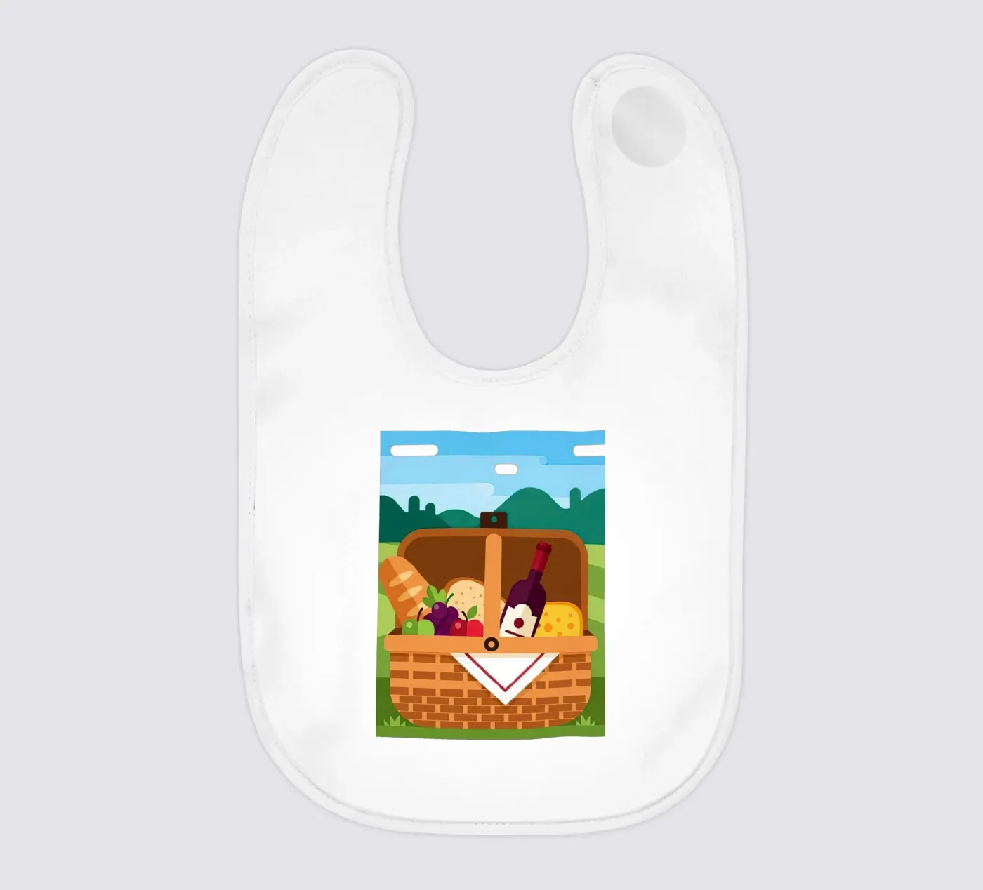 offener Picknickkorb Babylätzchen von FlatPrint Studio