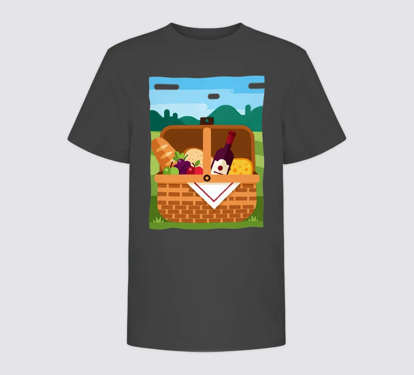 offener Picknickkorb Kinder T-Shirt von FlatPrint Studio